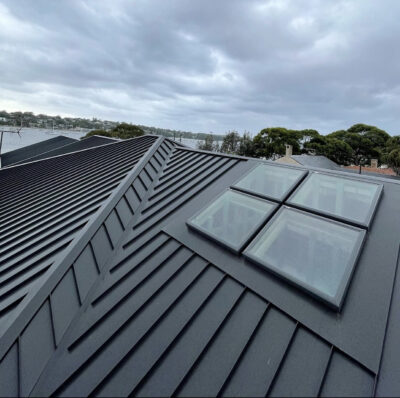 skylight cluster and metal roof install in the Sutherland Shire 400x398 1