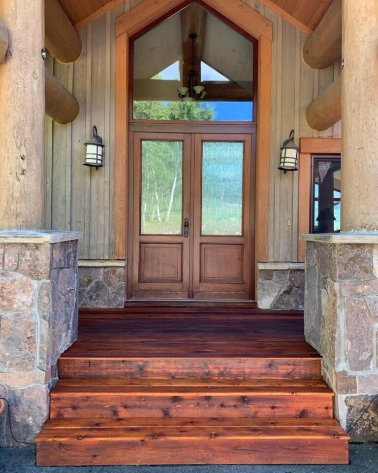 Bluebird Custom Homes mahogany porch 768x960