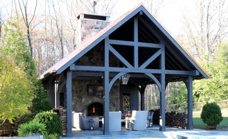 Homestead Timber Frames BROCK PAVILION BEFORE SLIDER PHOTO 900x550 1 768x469