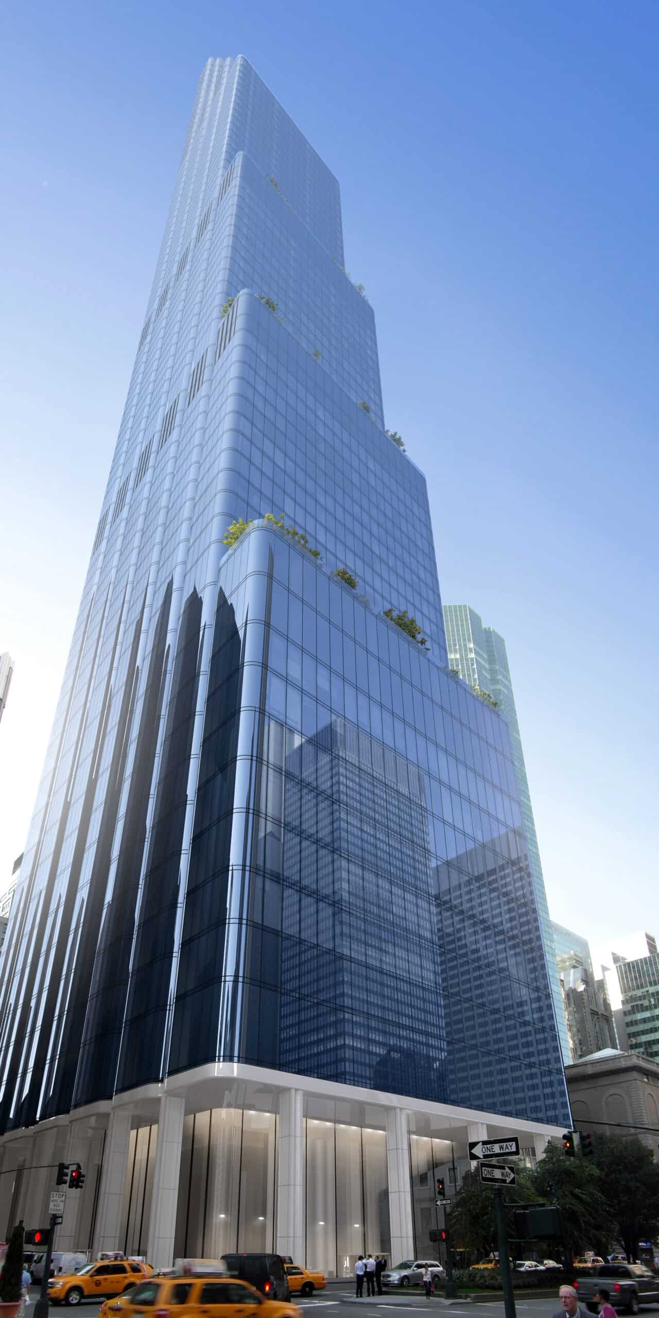 Rendering of the planned 350 Park Avenue supertall office tower in Manhattan designed by Foster + Partners