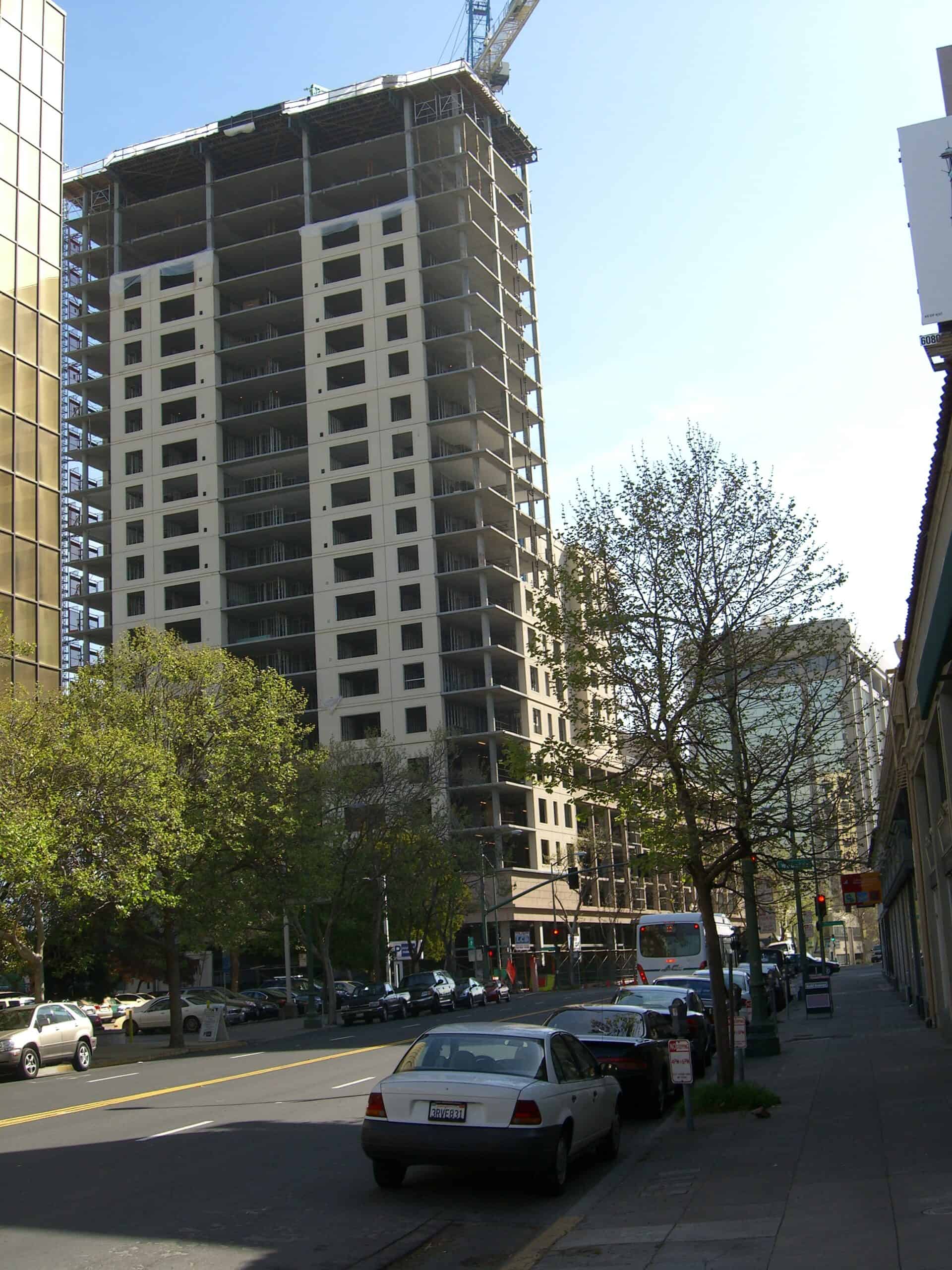 High-rise apartment construction in Oakland, California