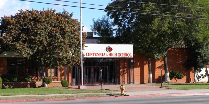 Centennial High School campus in Compton, California