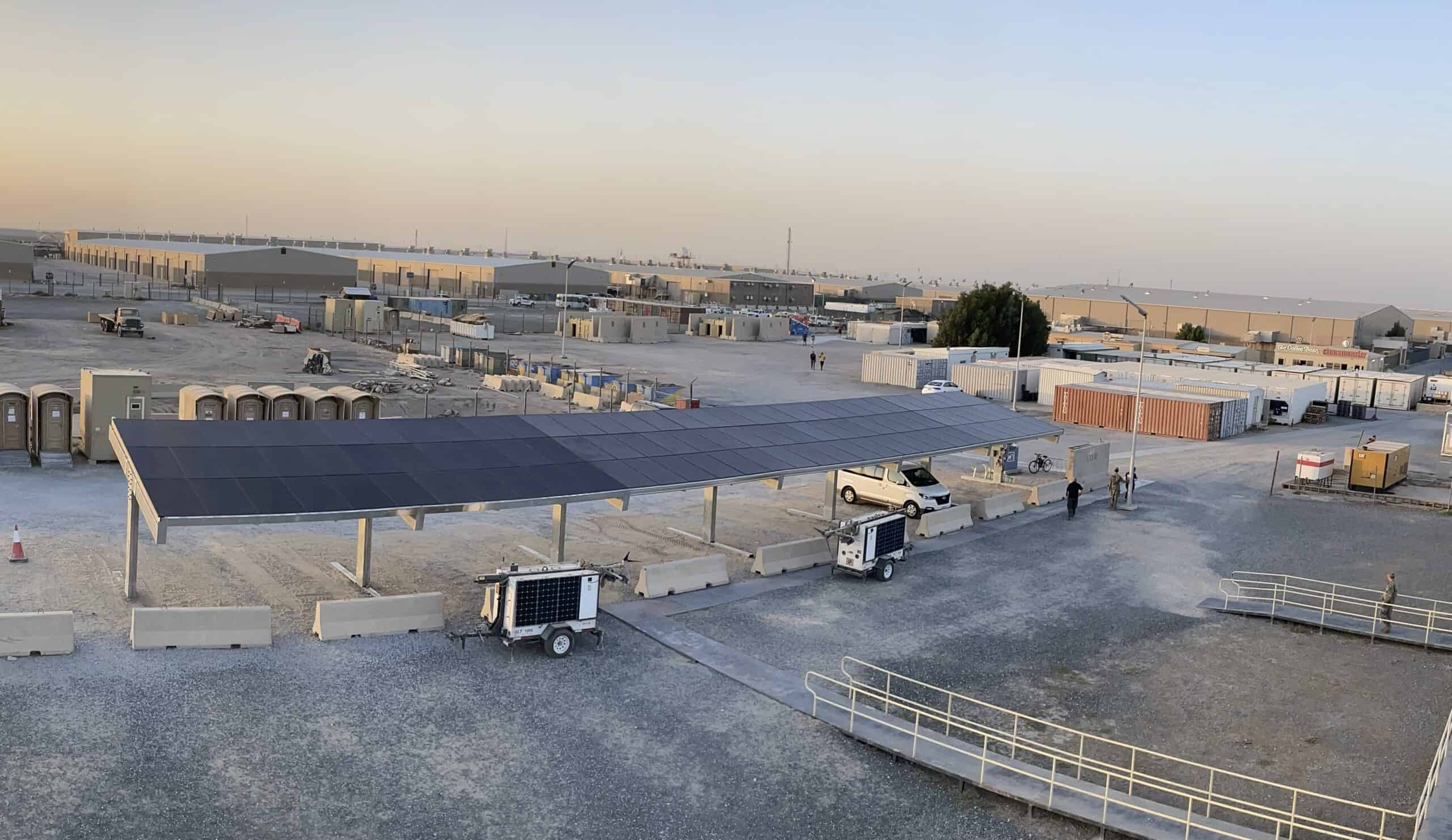 Solar and battery microgrid installation at a US military base for energy resilience