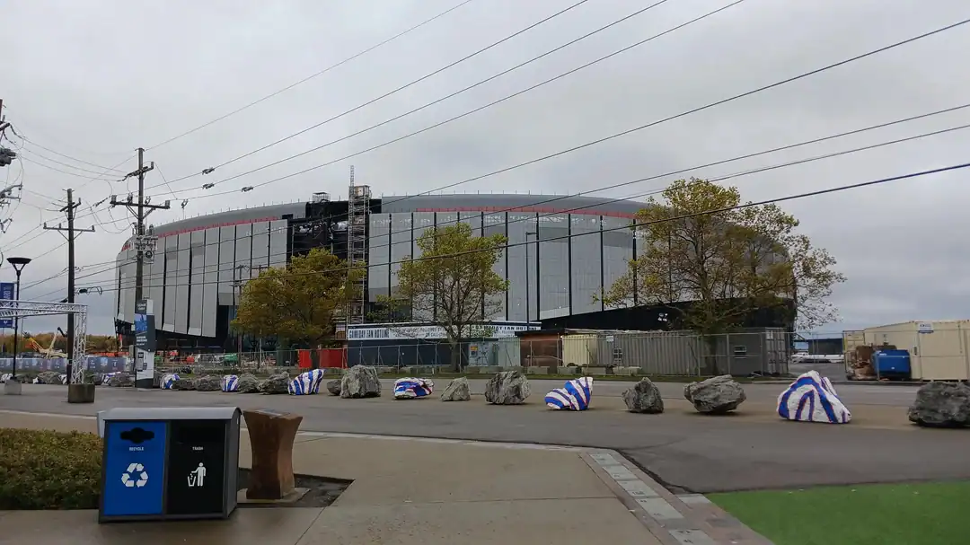 New Highmark Stadium under construction in Orchard Park, New York, in 2025