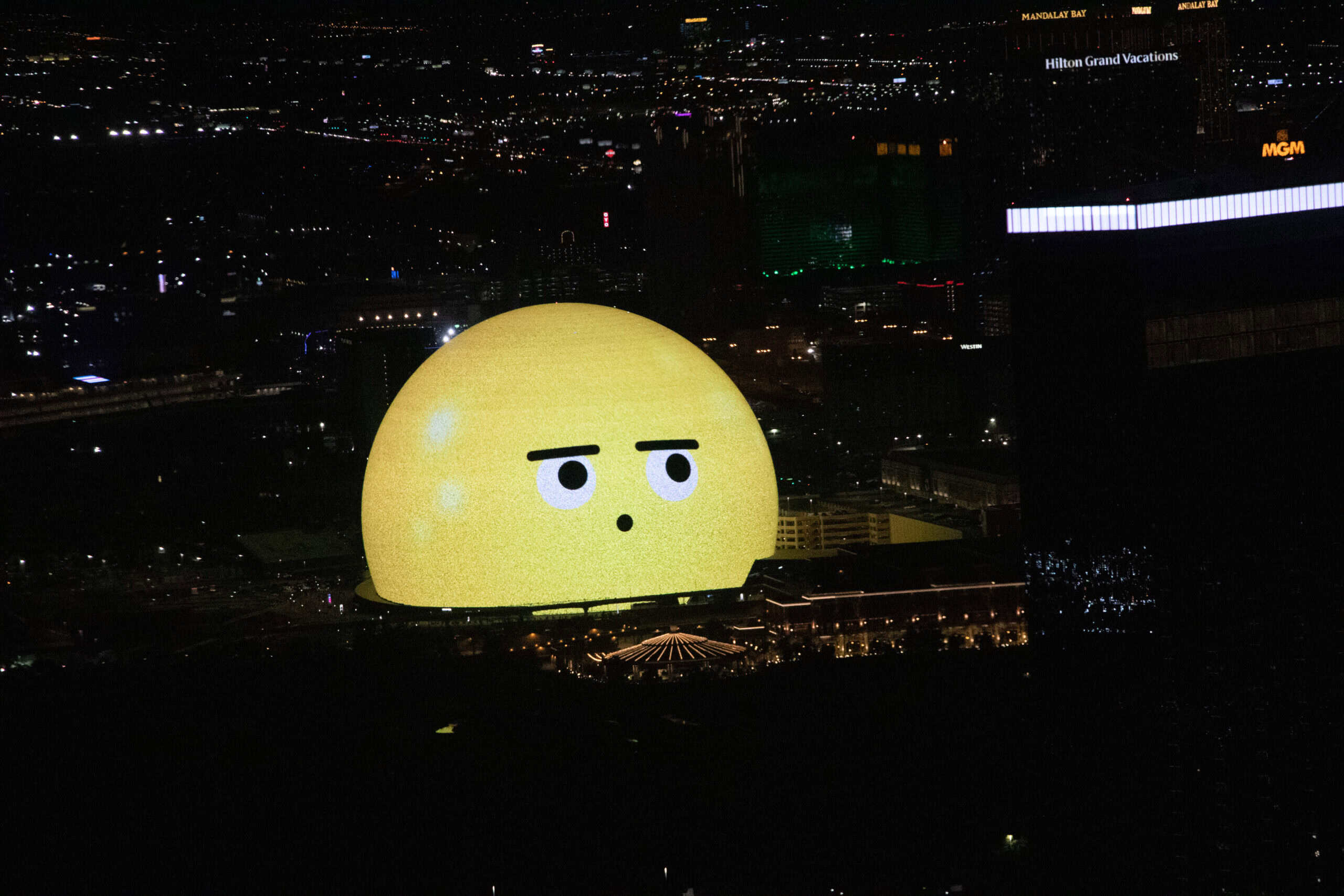 Exterior of the Sphere in Las Vegas, the model for the Abu Dhabi venue