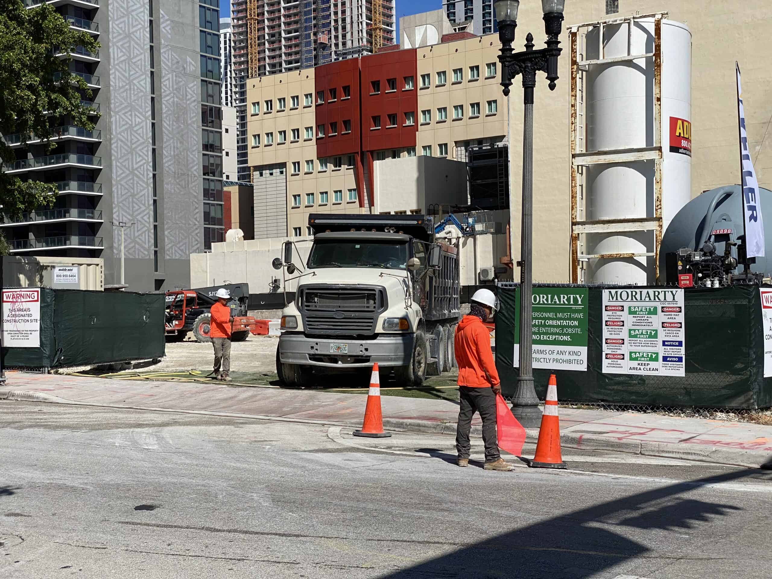 Waldorf Astoria Hotel and Residences Miami superstructure under construction at 300 Biscayne Boulevard