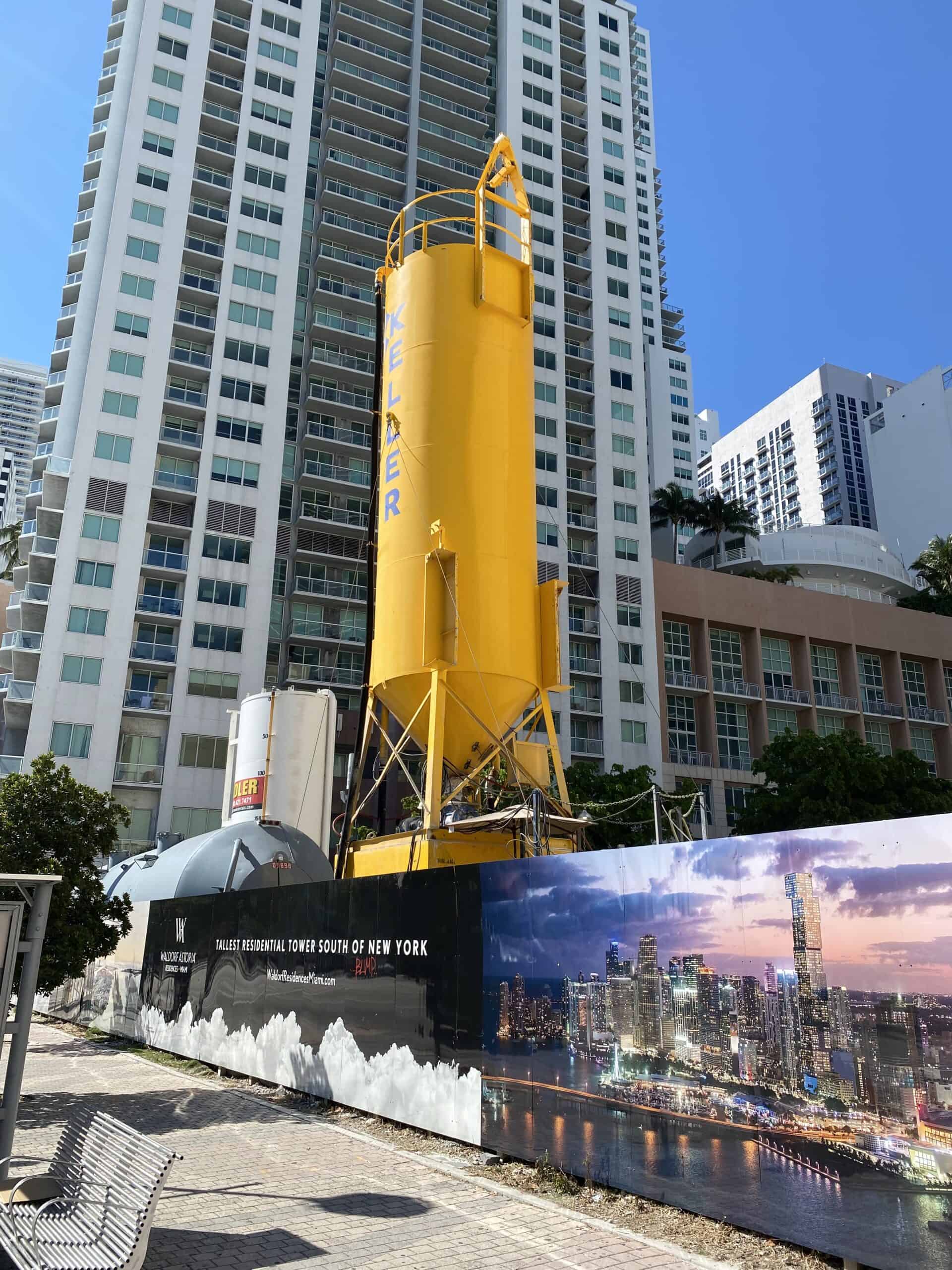 Waldorf Astoria Hotel and Residences Miami under construction in downtown Miami