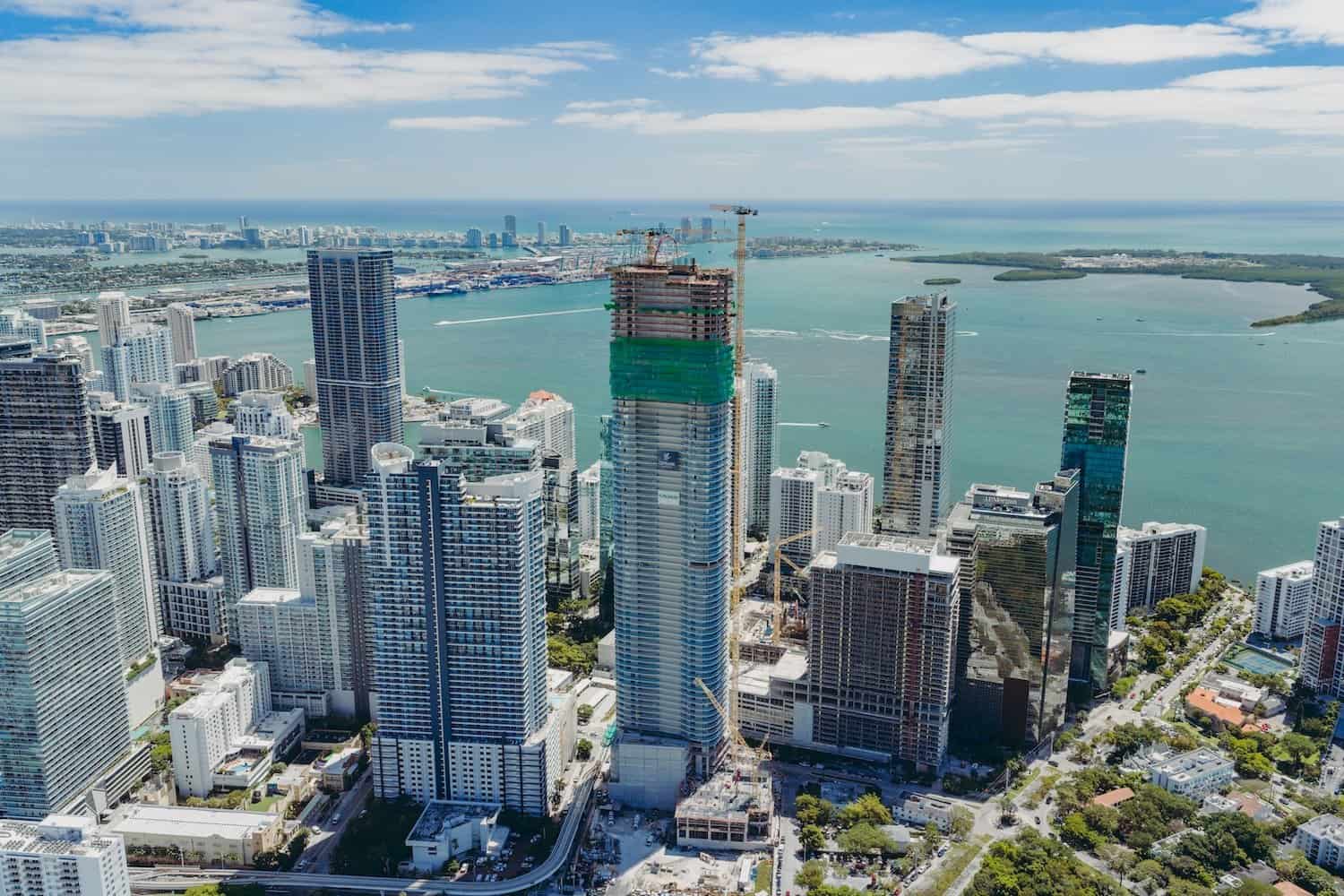 Cipriani Residences Miami under construction in Brickell, the tallest residential tower south of Manhattan