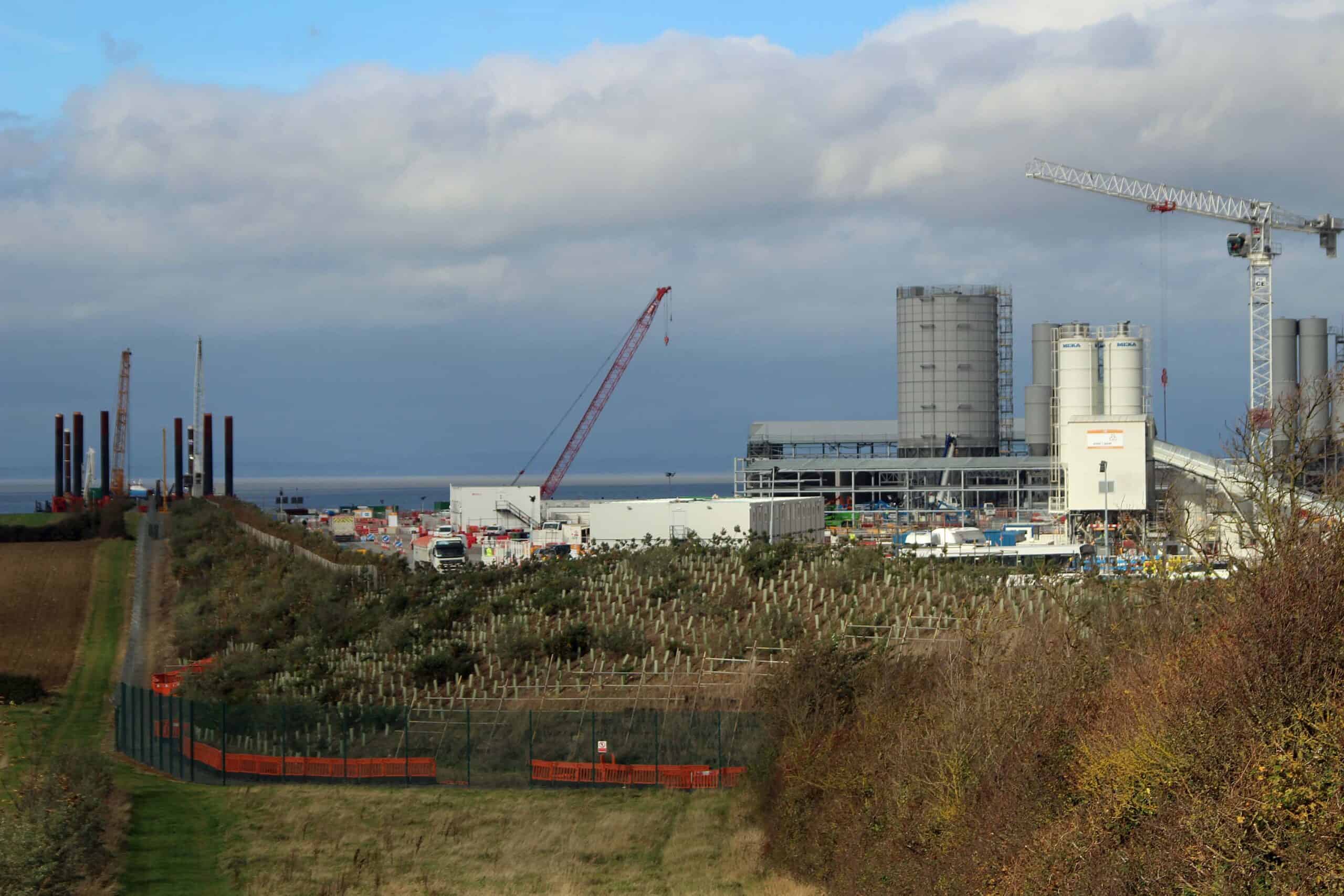 Construction of the Hinkley Point C nuclear power station on the Somerset coast
