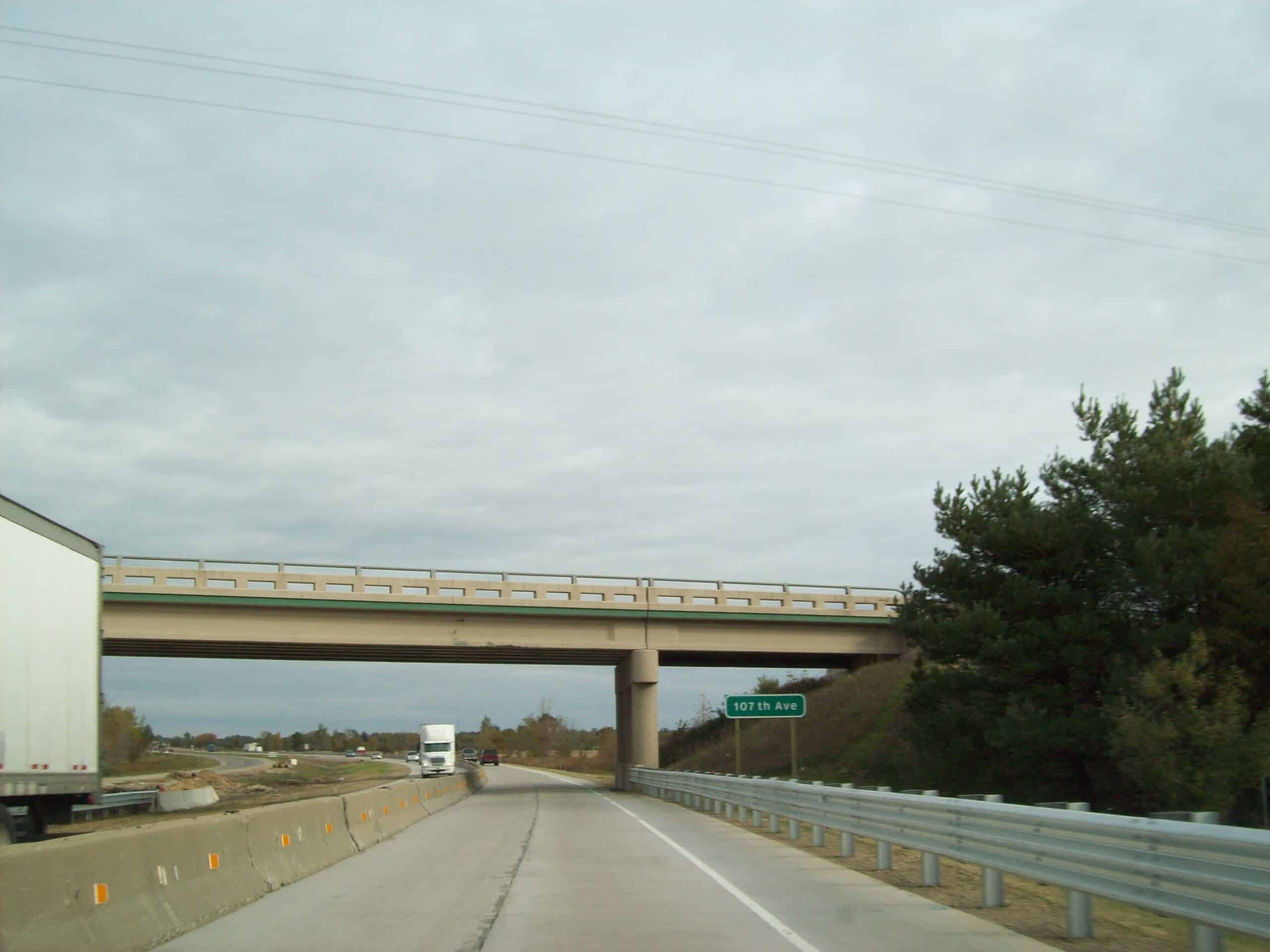 Interstate highway lanes under construction