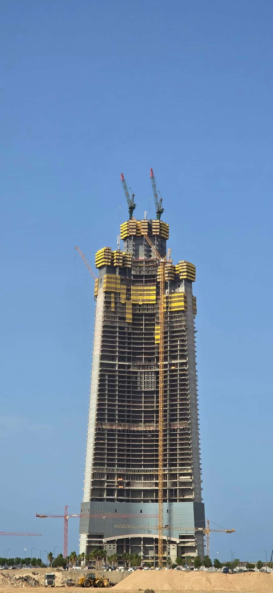 Jeddah Tower under construction rising over the Jeddah Economic City site