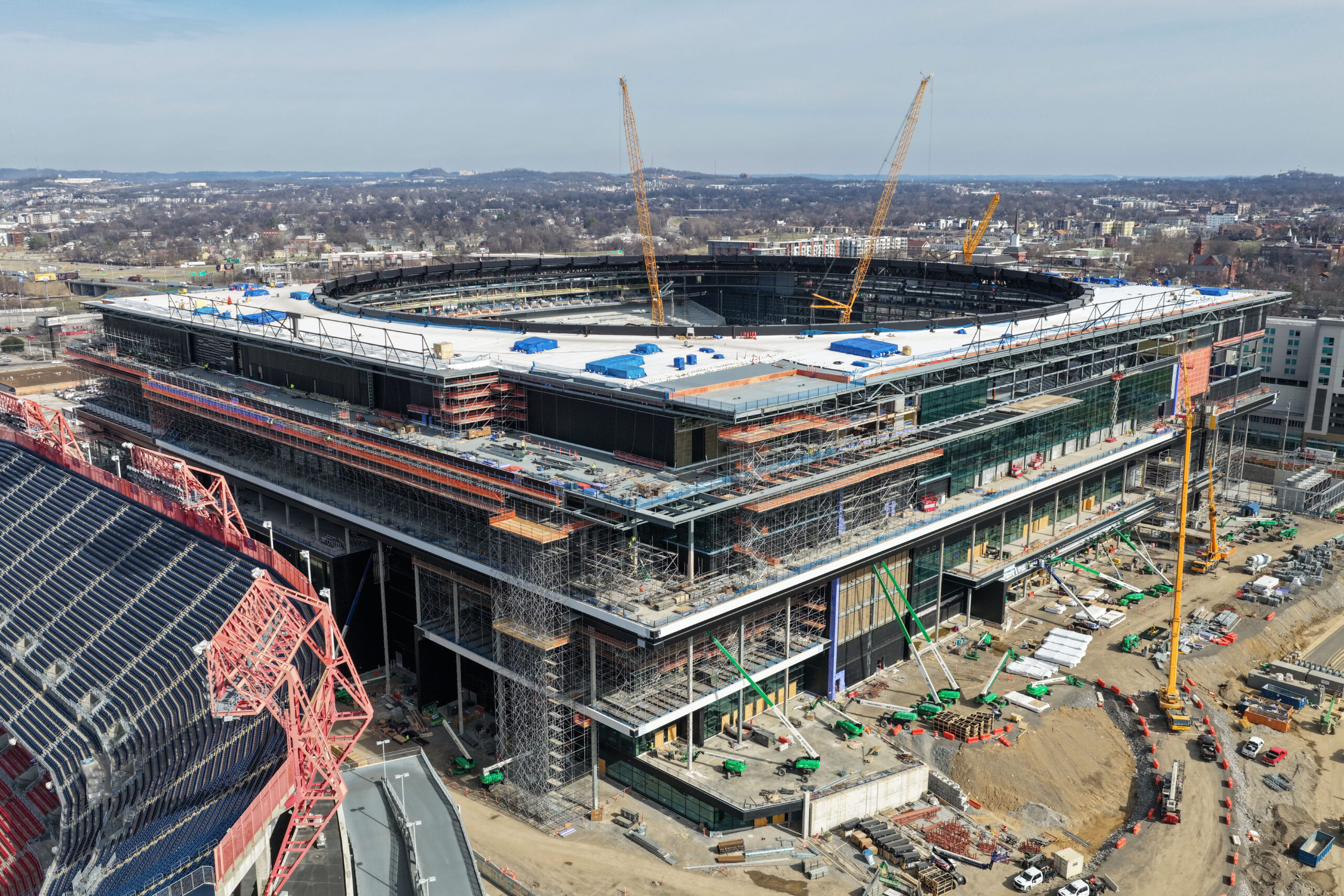 The new Nissan Stadium under construction in Nashville