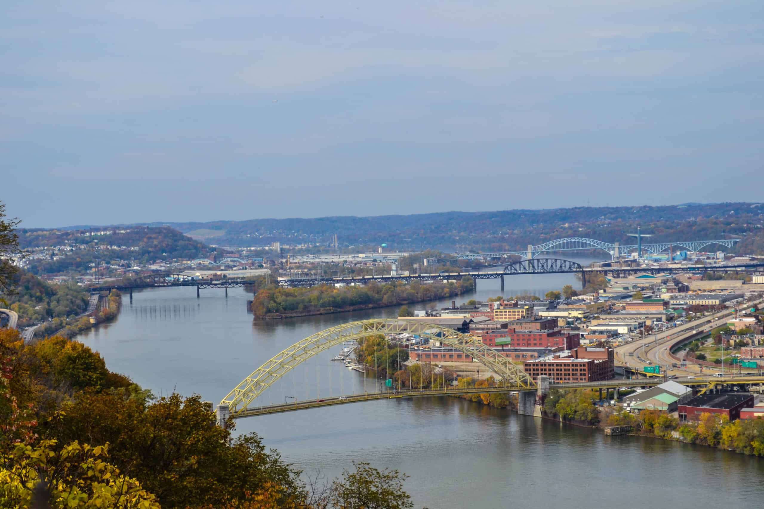 The Ohio River at Pittsburgh, near the ALCOSAN tunnel work area