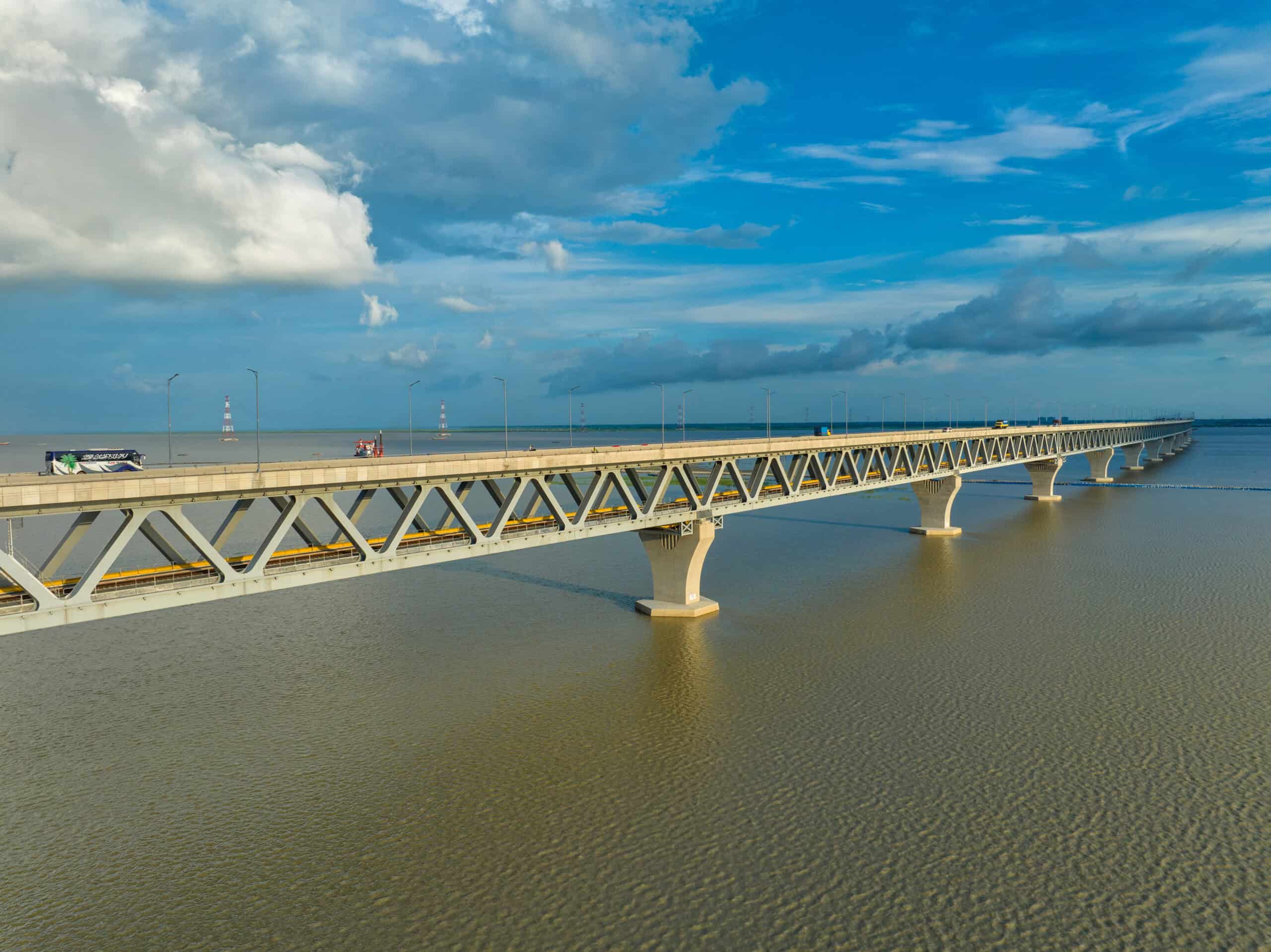 The Padma Bridge multipurpose road and rail crossing over the Padma River in Bangladesh