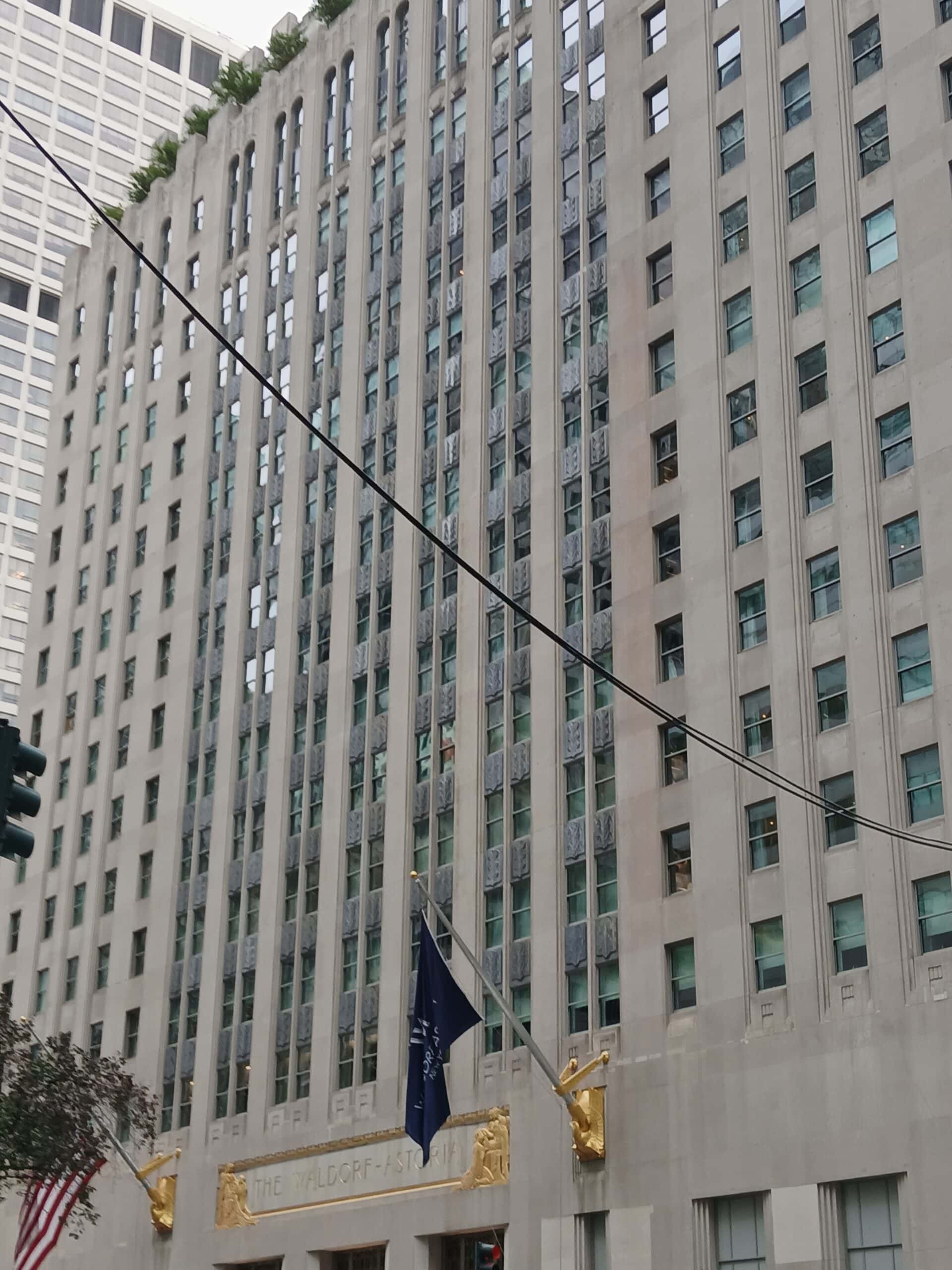 The restored Waldorf Astoria building on Park Avenue in Manhattan, 2025