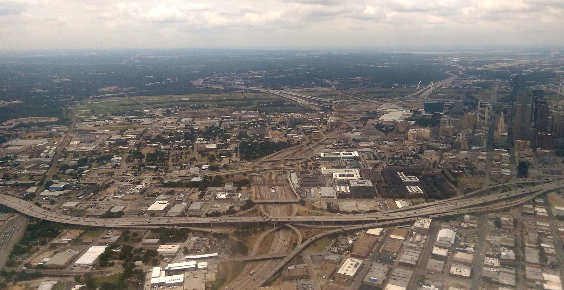 Interstate 30 below grade through downtown Dallas