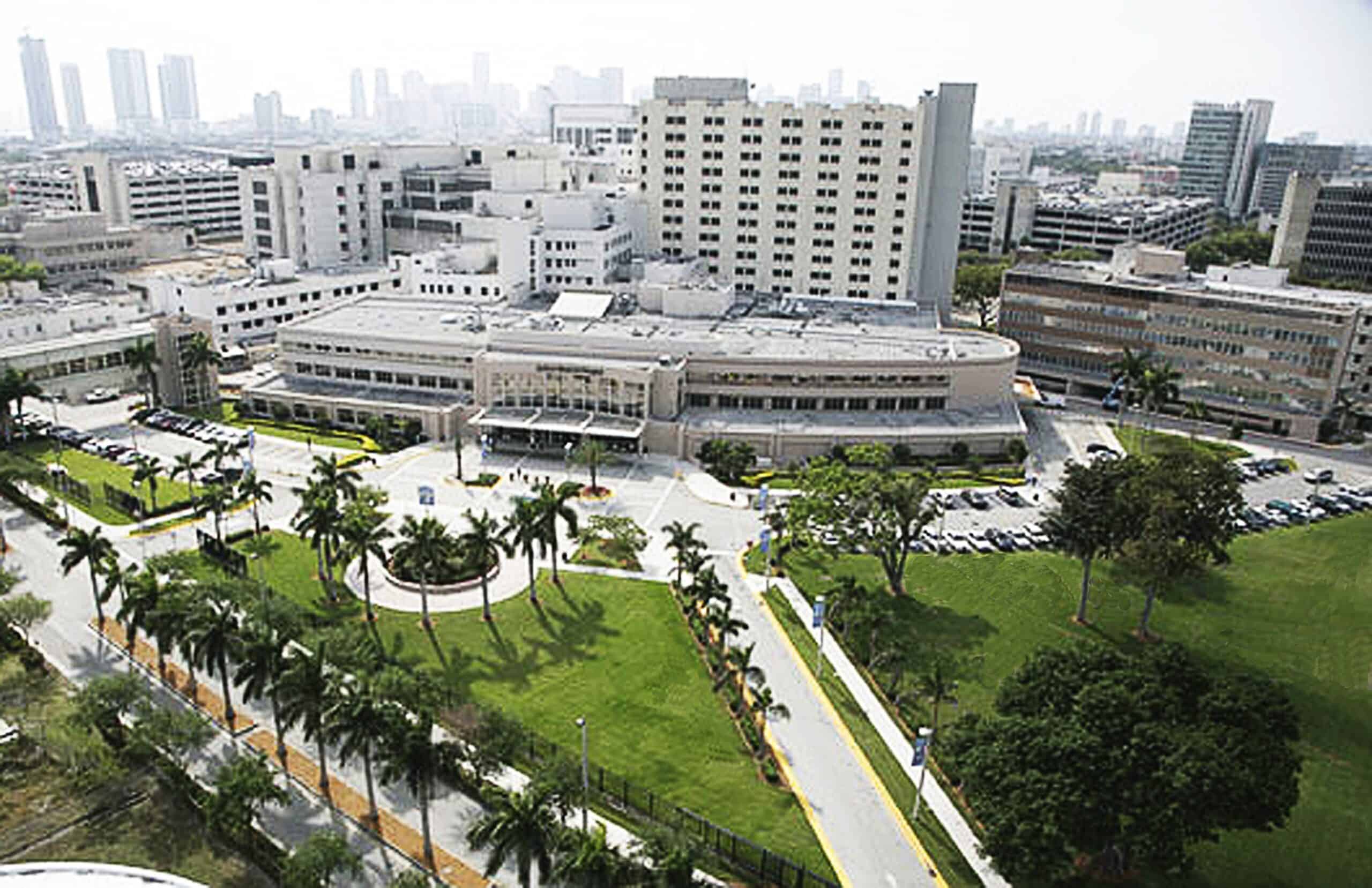 Aerial view of the Jackson Memorial Hospital campus in Miami, Florida
