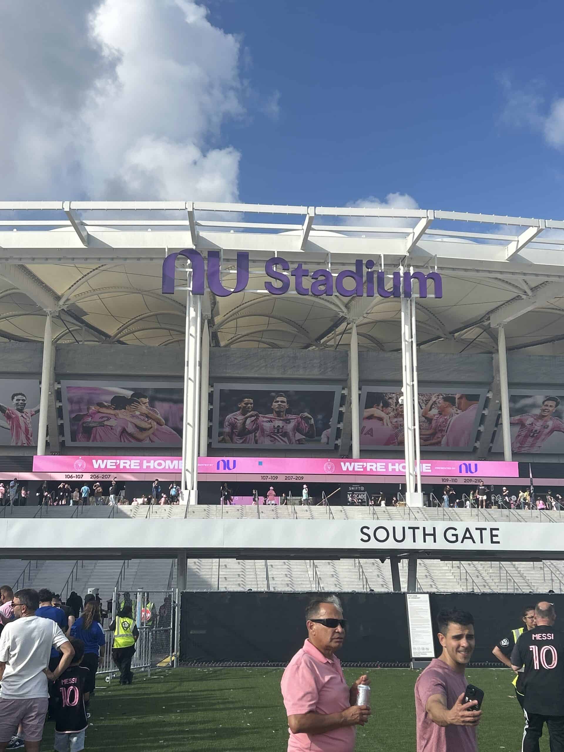 Exterior of Nu Stadium at Miami Freedom Park, home of Inter Miami CF