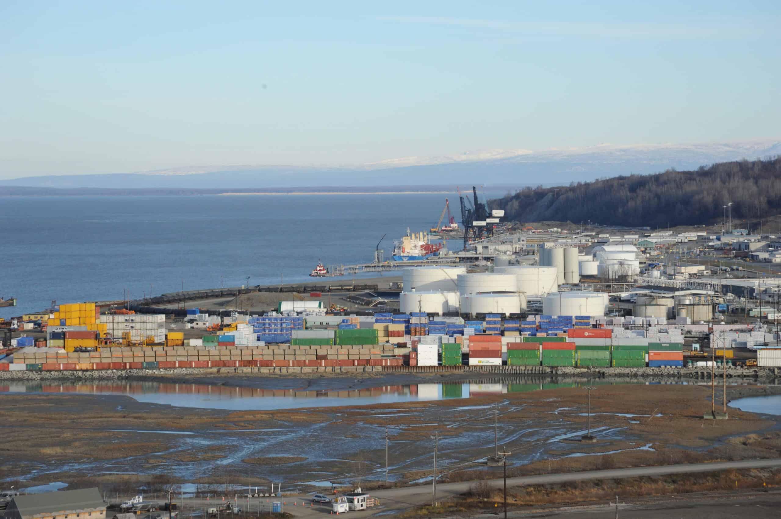 Port and harbor facilities at the Port of Anchorage, Alaska