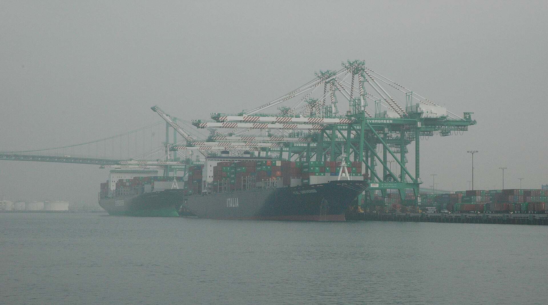 Container terminal at the Port of Los Angeles in San Pedro