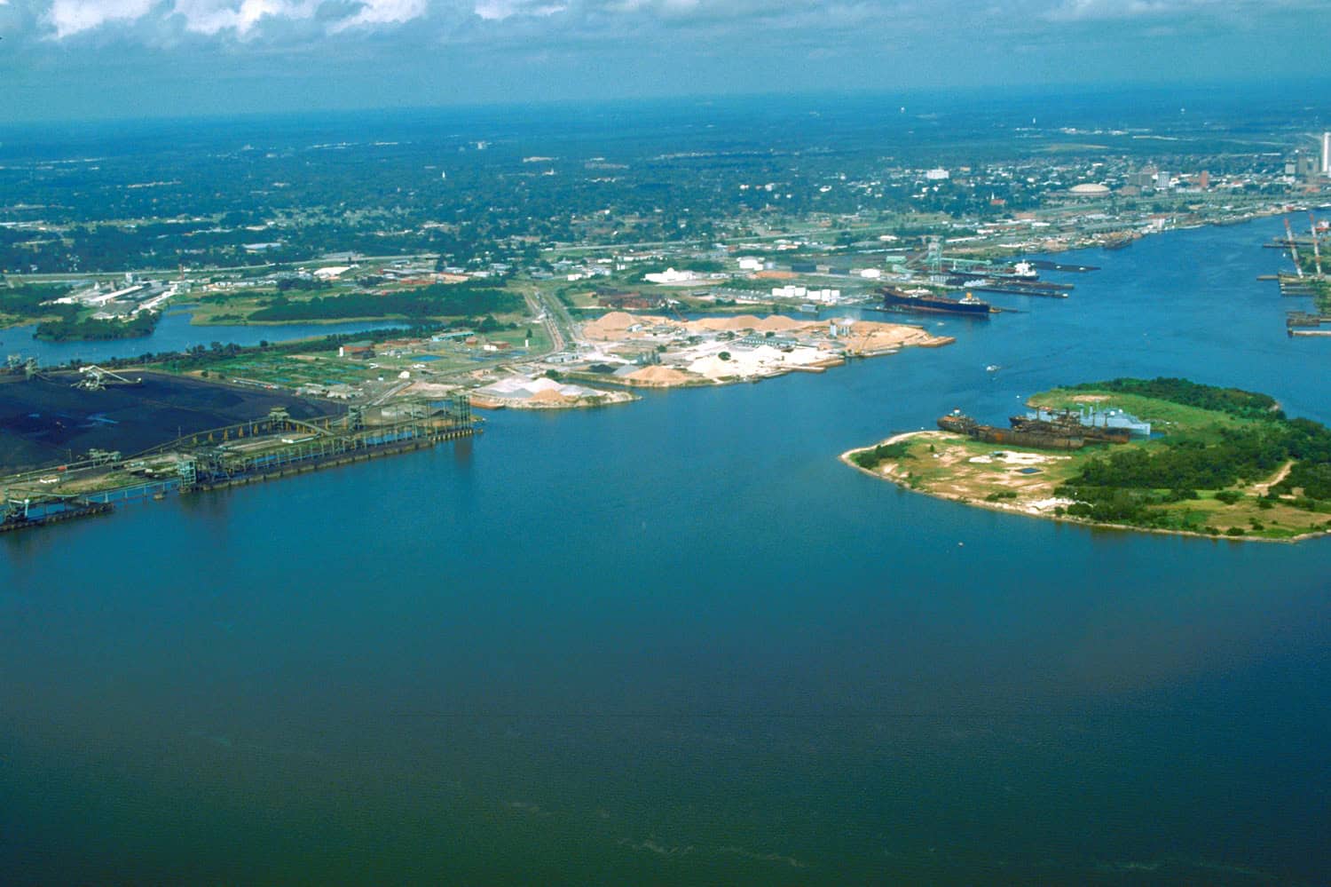 Aerial view of the Port of Mobile, Alabama