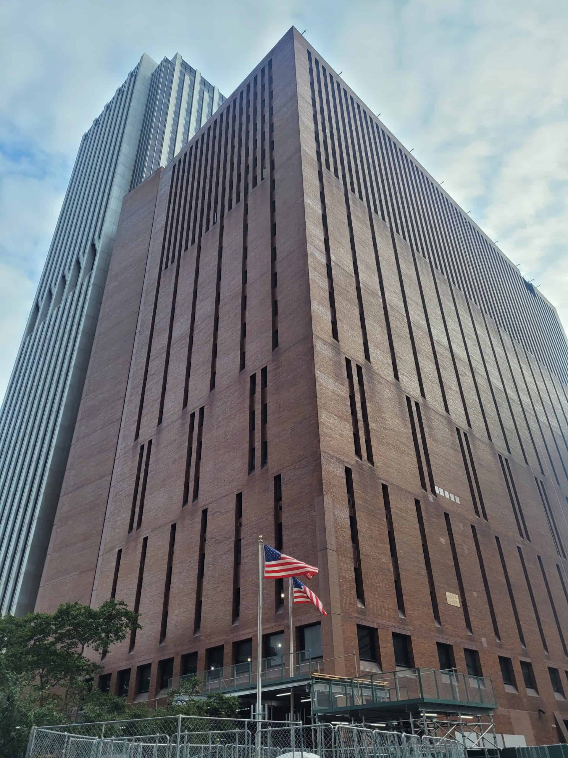 Office tower at 25 Water Street in Lower Manhattan during its residential redevelopment