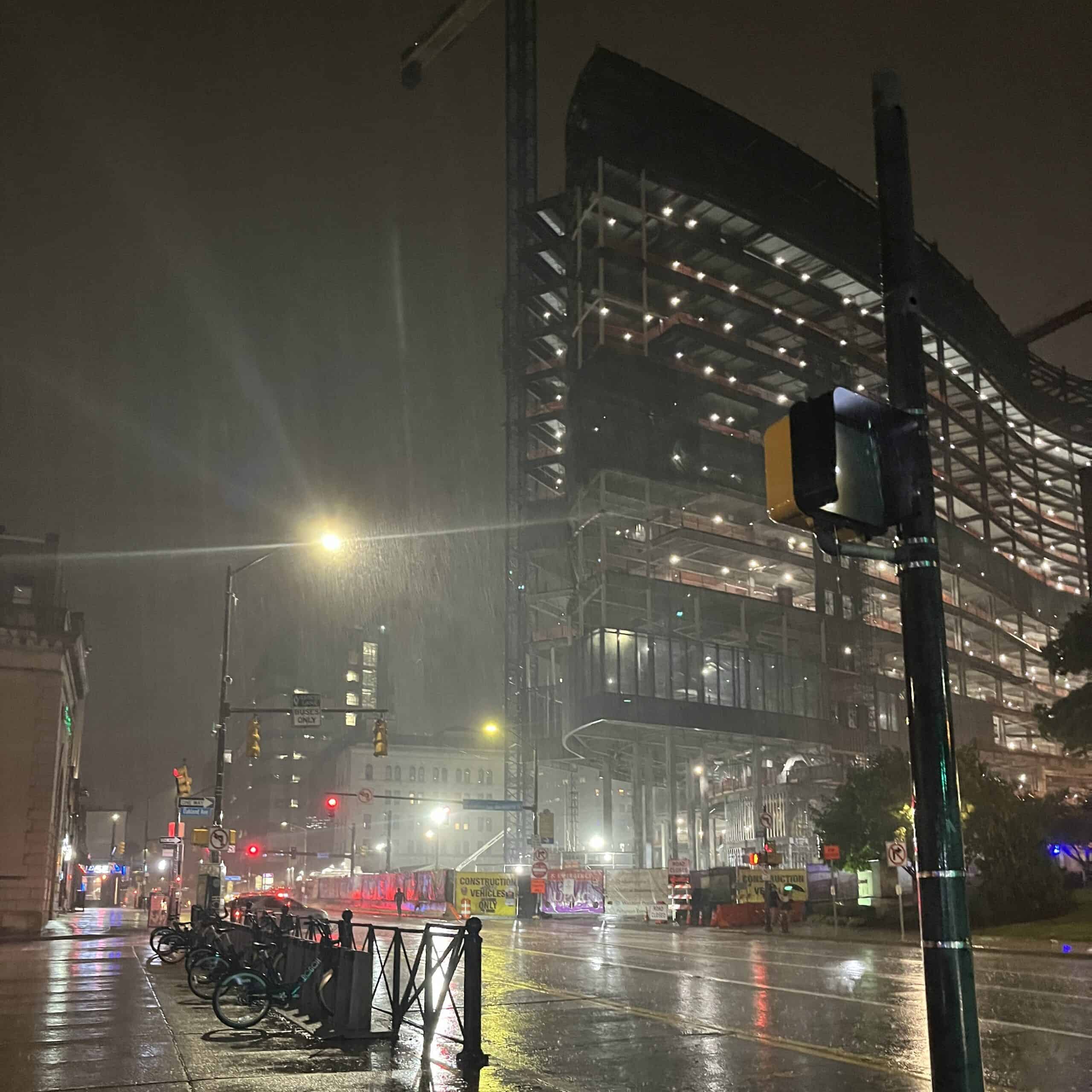 The UPMC Presbyterian tower under construction in Pittsburgh, August 2024
