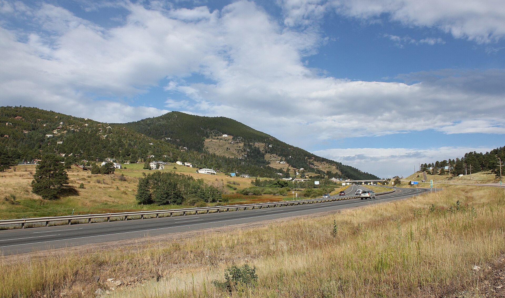 Interstate 70 running through the community of Floyd Hill in Clear Creek County, Colorado