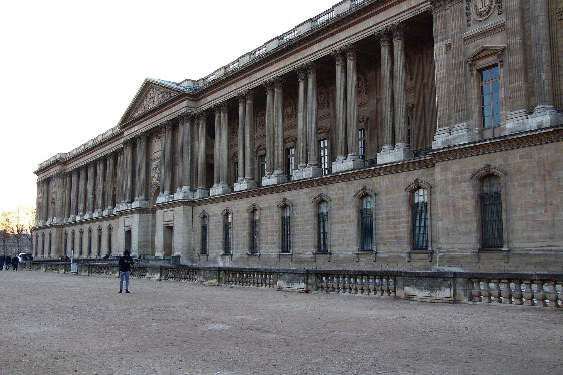 The Perrault Colonnade on the east facade of the Louvre Palace in Paris