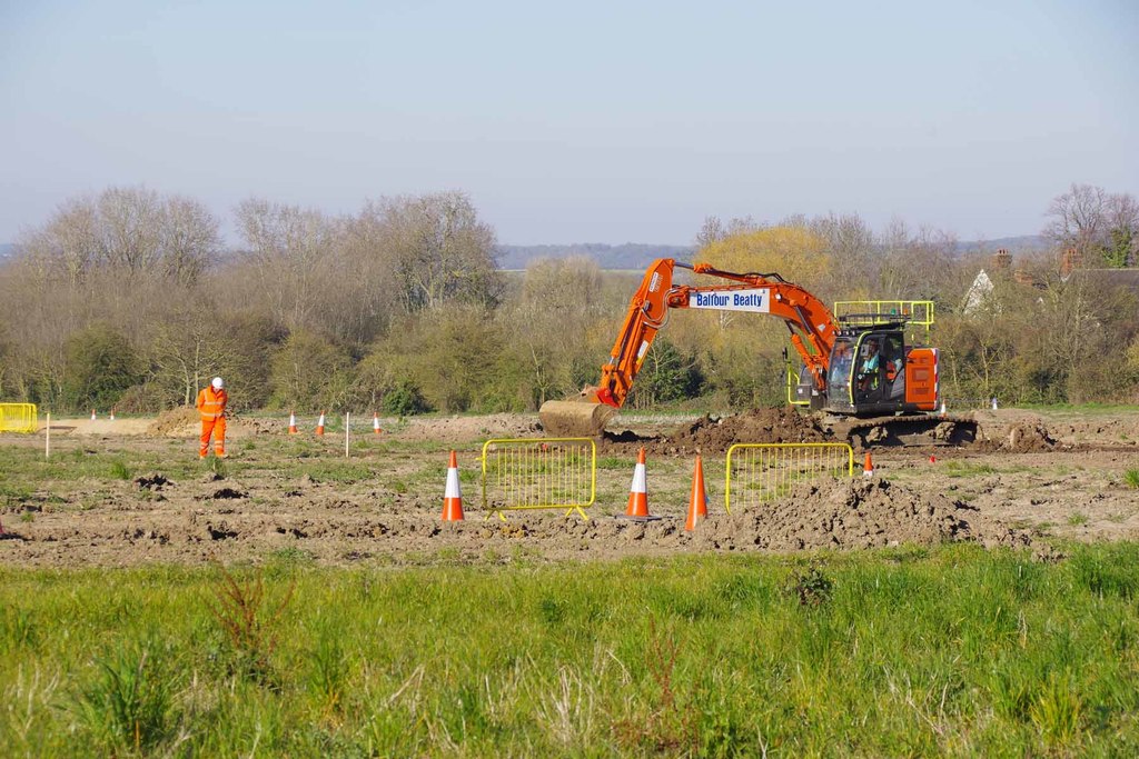 Site works underway on the Lower Thames Crossing route in Kent