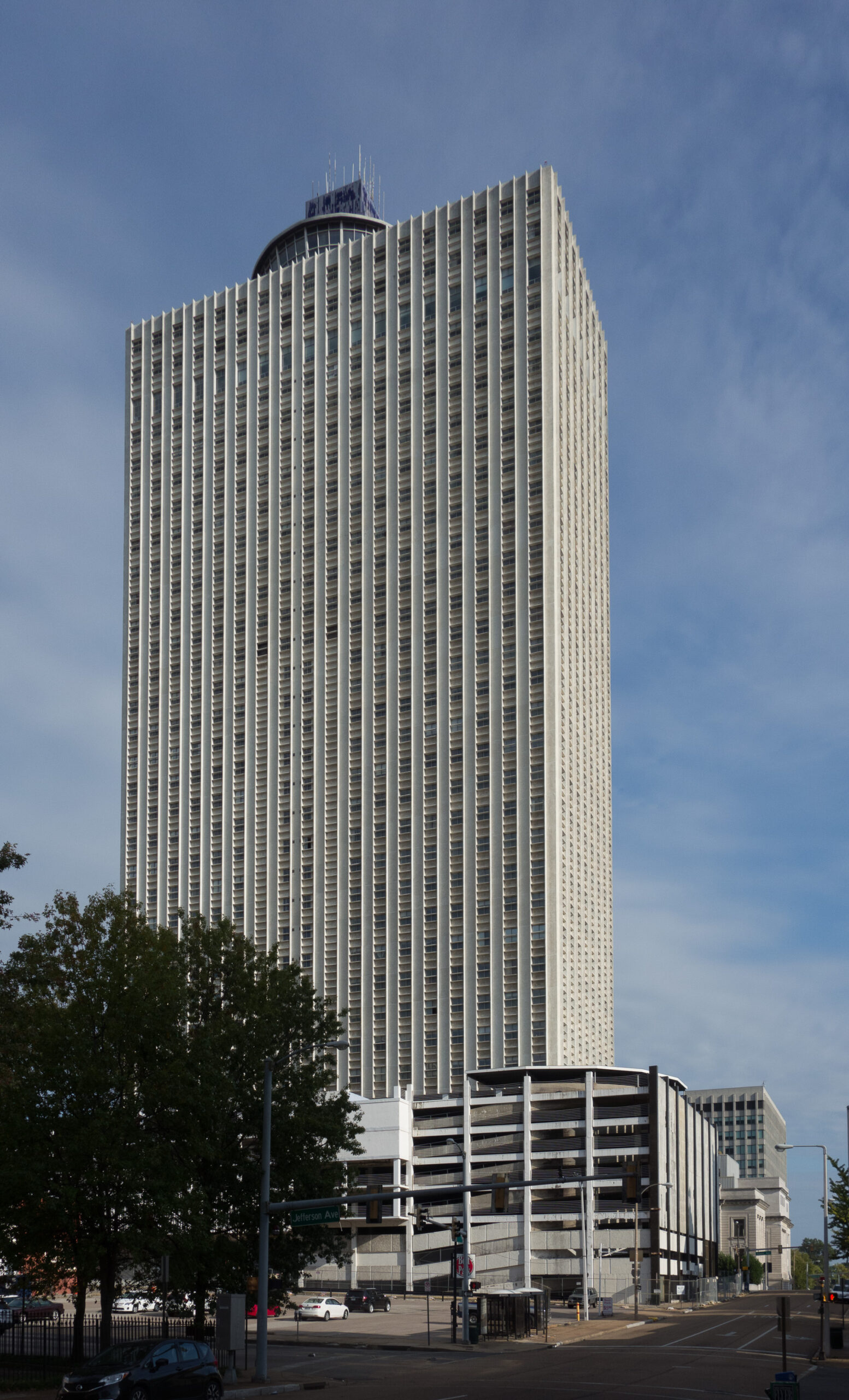 The 37-story tower at 100 North Main Street in downtown Memphis