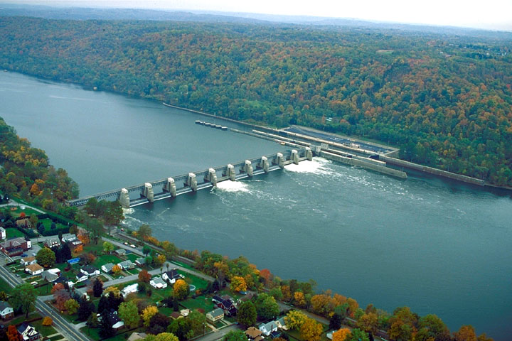 Montgomery Locks and Dam on the Ohio River in Beaver County, Pennsylvania