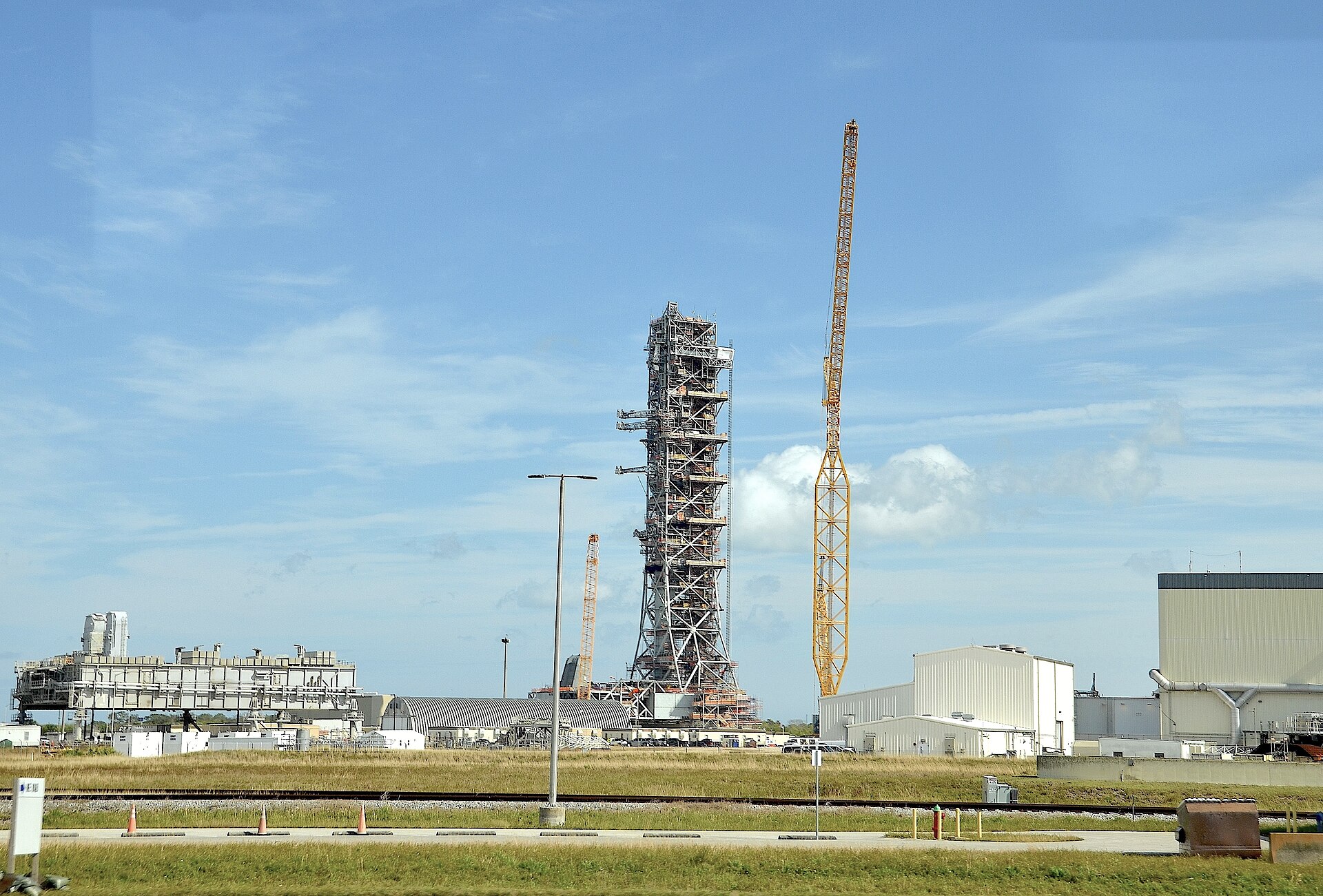 Projects NASA's Mobile Launcher 2 tower standing at Kennedy Space Center in Florida