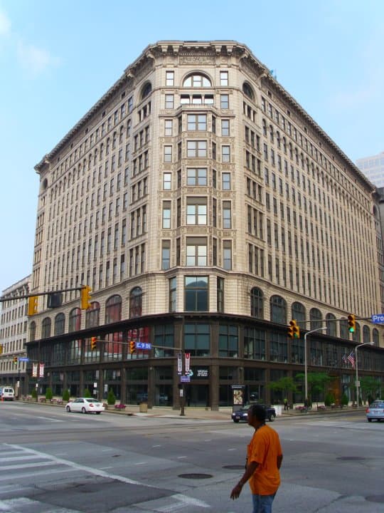 The ten-storey Rose Building at East Ninth Street and Prospect Avenue in downtown Cleveland