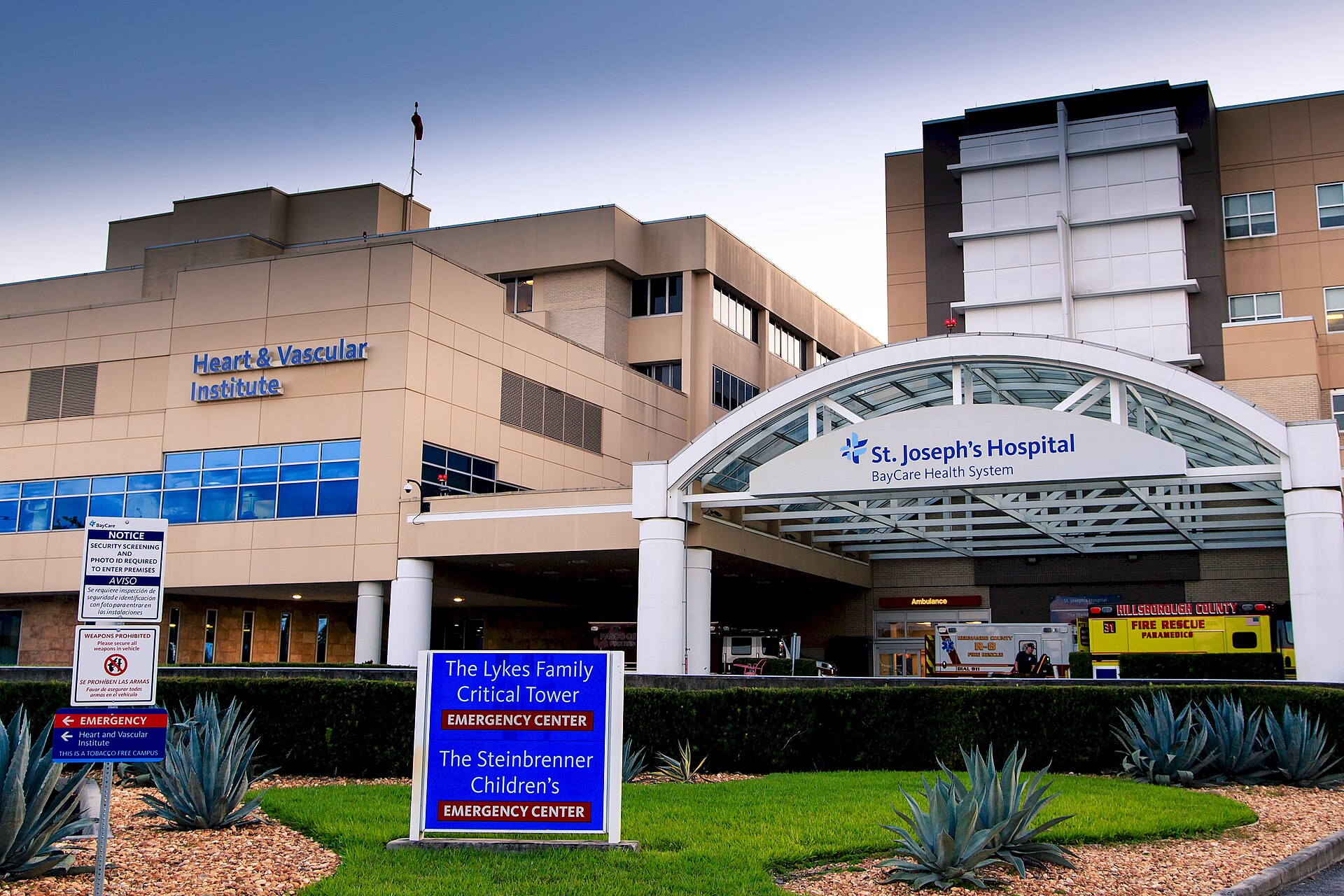 Projects Emergency entrance at St. Joseph's Hospital in Tampa, the campus where the new children's hospital is being built