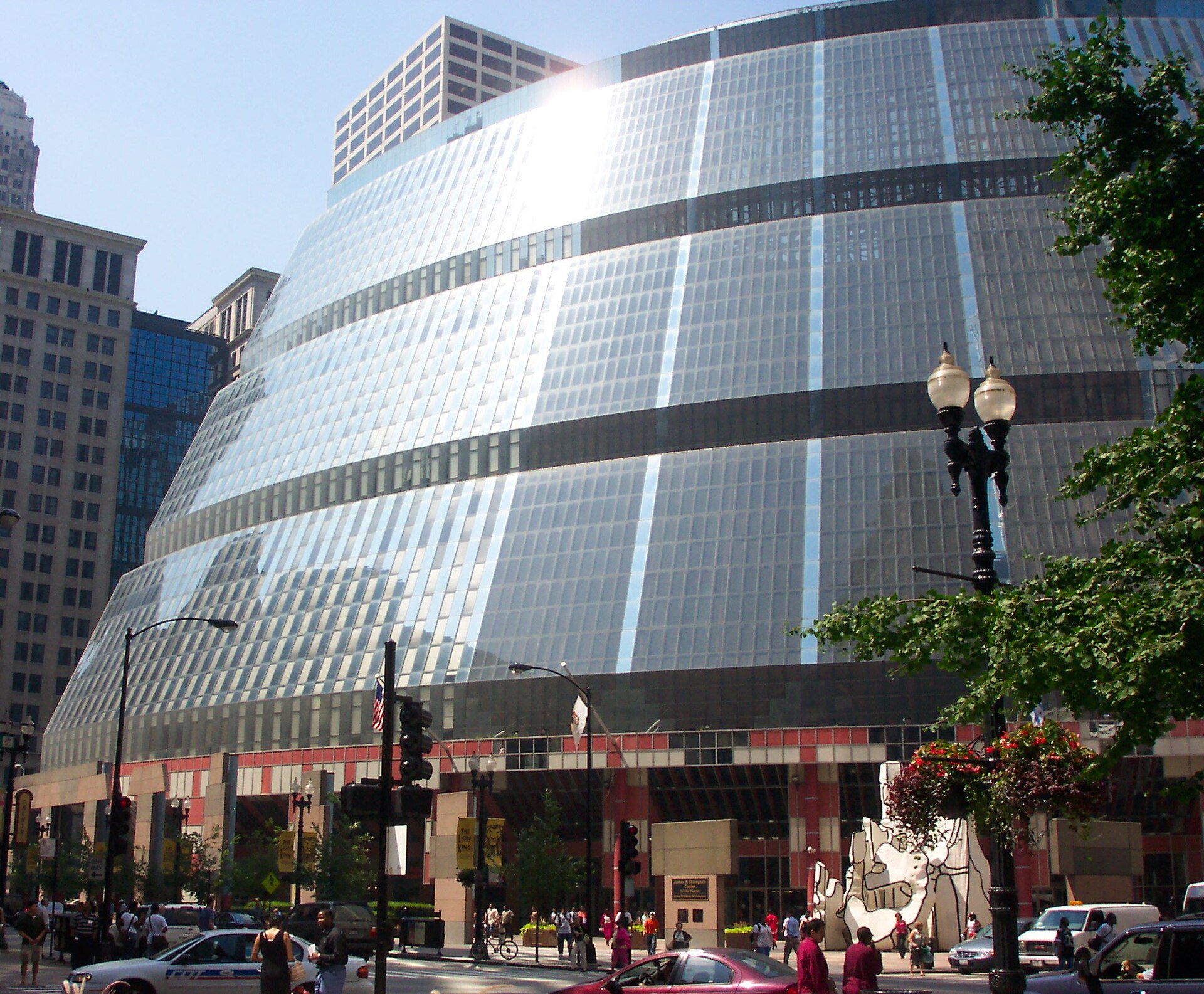 The James R. Thompson Center in the Chicago Loop before its recladding