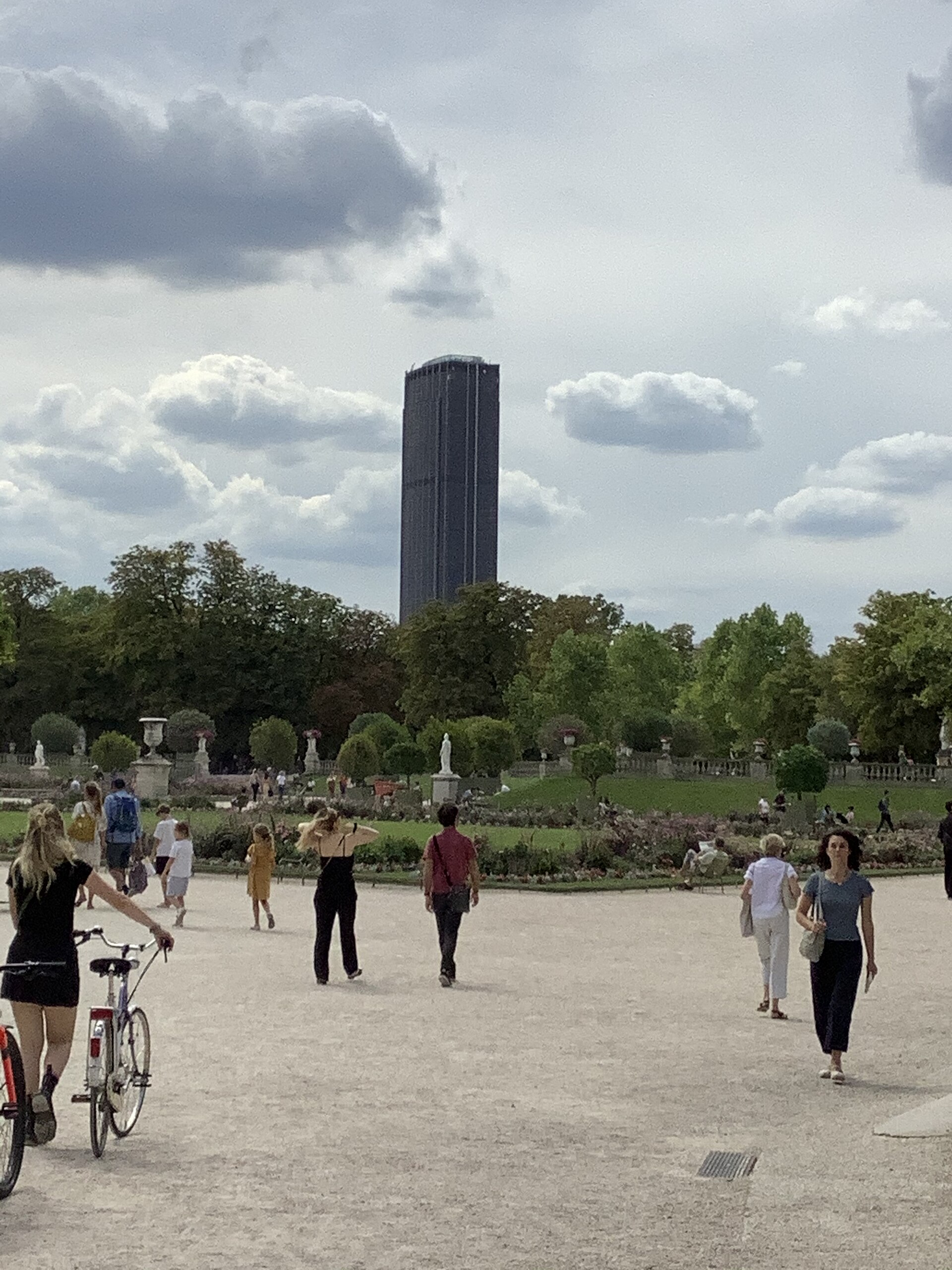 Tour Montparnasse rising above the surrounding Paris rooftops