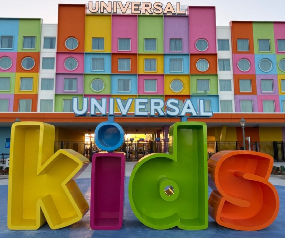 Entrance signage at Universal Kids Resort in Frisco, Texas