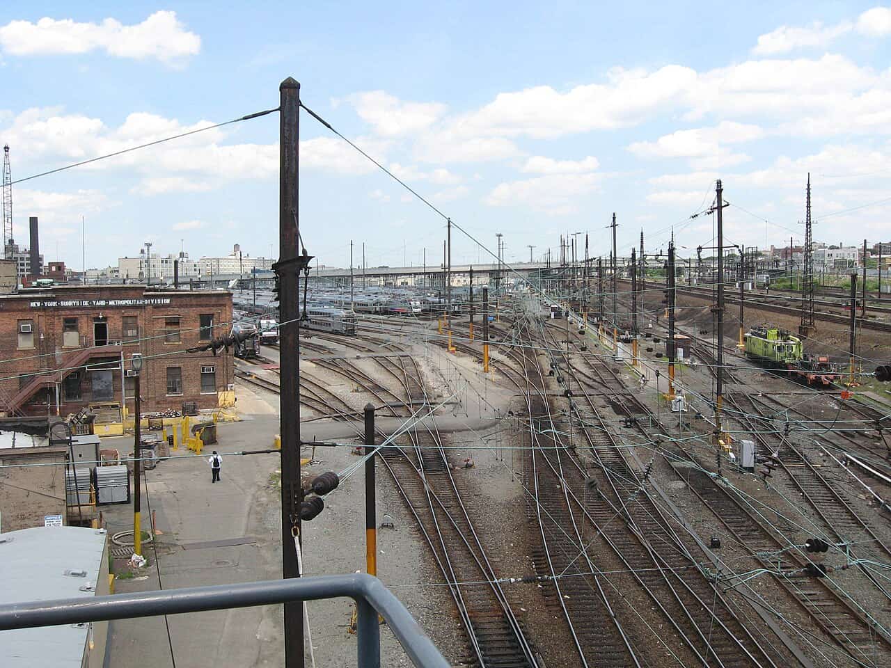 Rail cars and tracks at Amtrak’s Sunnyside Yard in Queens, New York