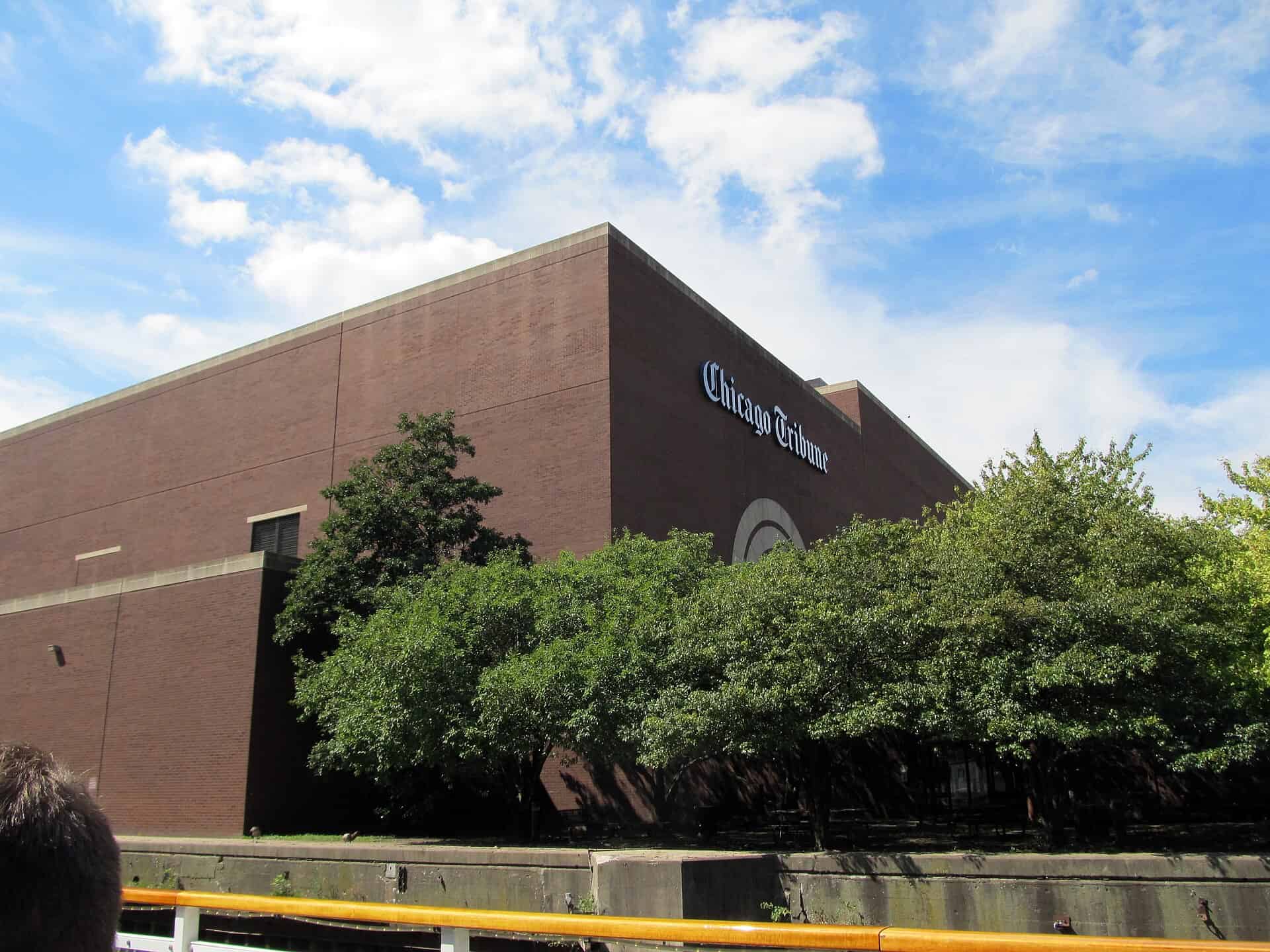 The Chicago Tribune Freedom Center printing plant on the north bank of the Chicago River