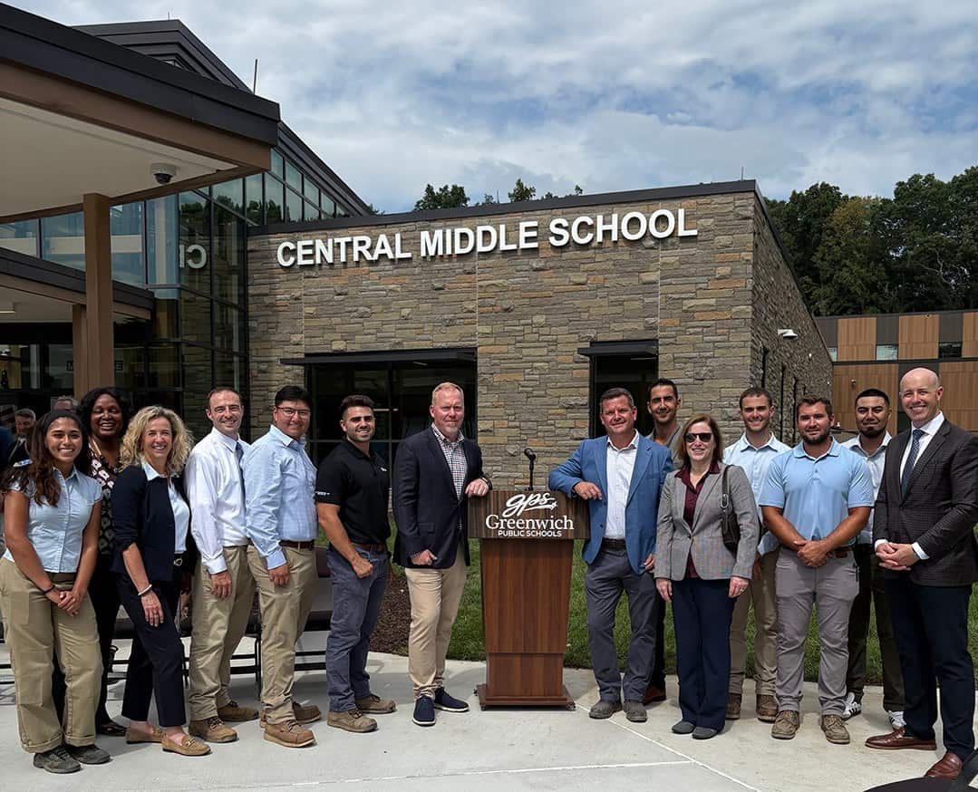 The new Central Middle School building in Greenwich, Connecticut