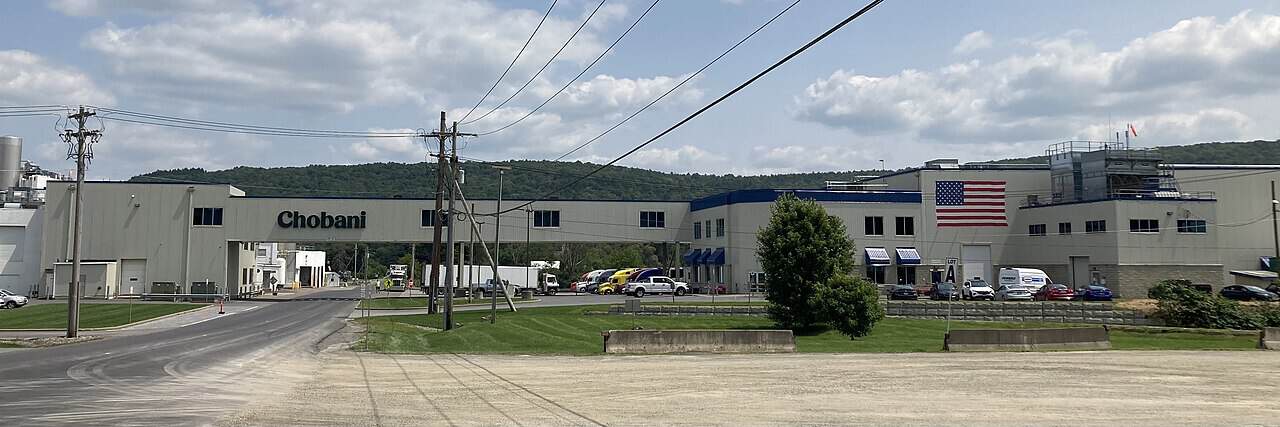 Exterior of a Chobani dairy processing plant