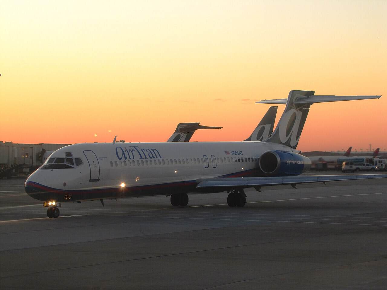 A jet on the runway at Hartsfield-Jackson Atlanta International Airport