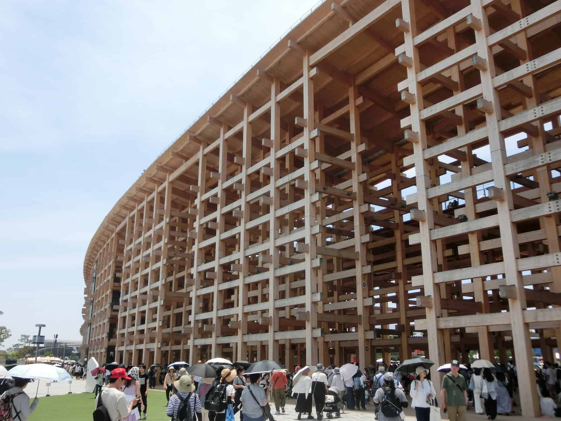 The Grand Ring timber colonnade encircling the Expo 2025 site on Yumeshima, Osaka