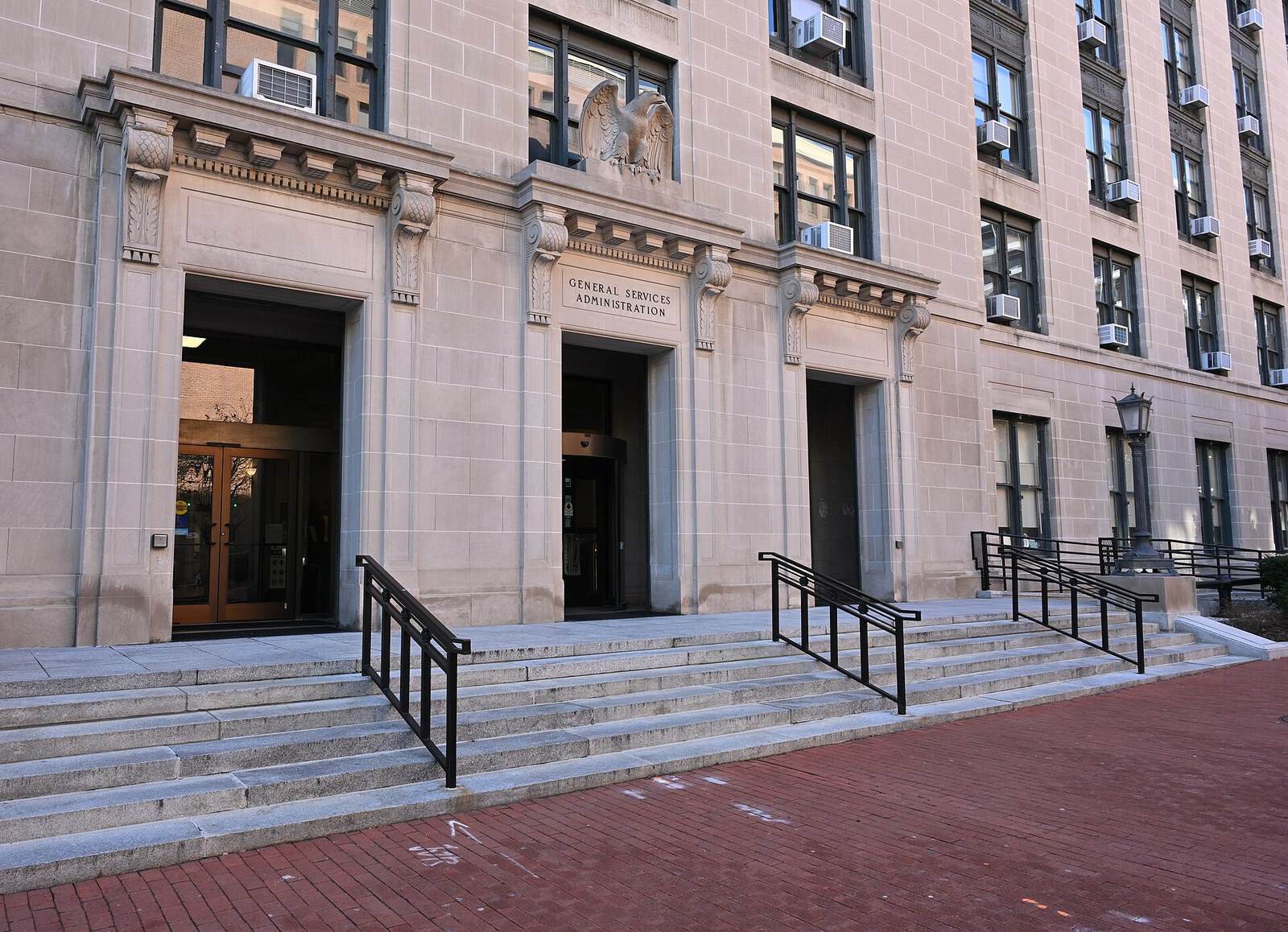 Entrance to the General Services Administration headquarters building in Washington, D.C.