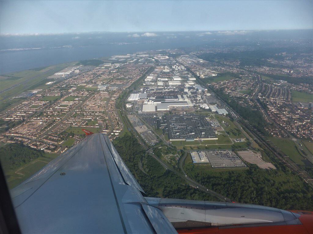 The Jaguar Land Rover vehicle assembly plant on Speke Boulevard in Halewood, Merseyside