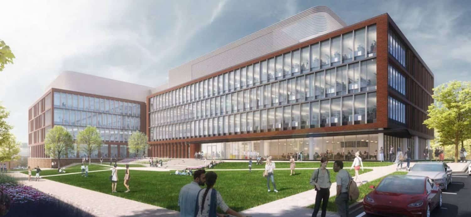 Rendering of the Paul and Diane Manning Institute of Biotechnology at Fontaine Research Park, Charlottesville