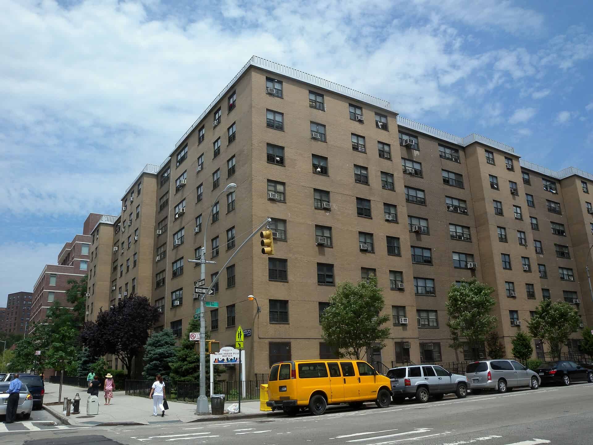 Metro North Plaza Houses on East 101st Street in East Harlem, Manhattan