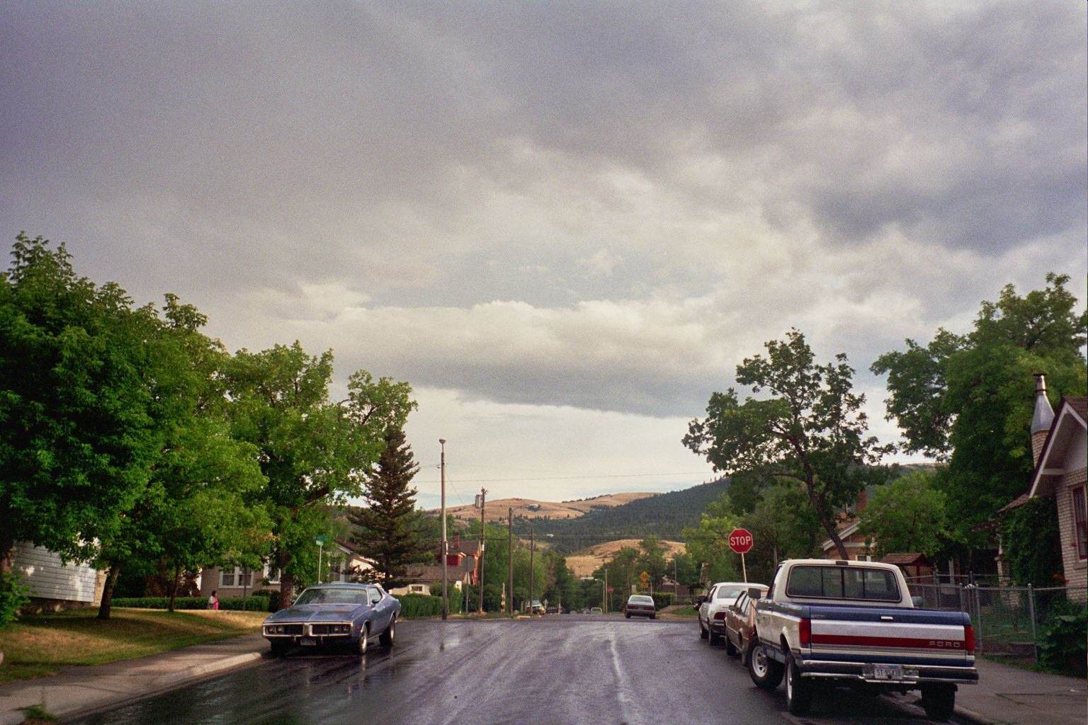 Existing single-family homes along a residential street in the western United States