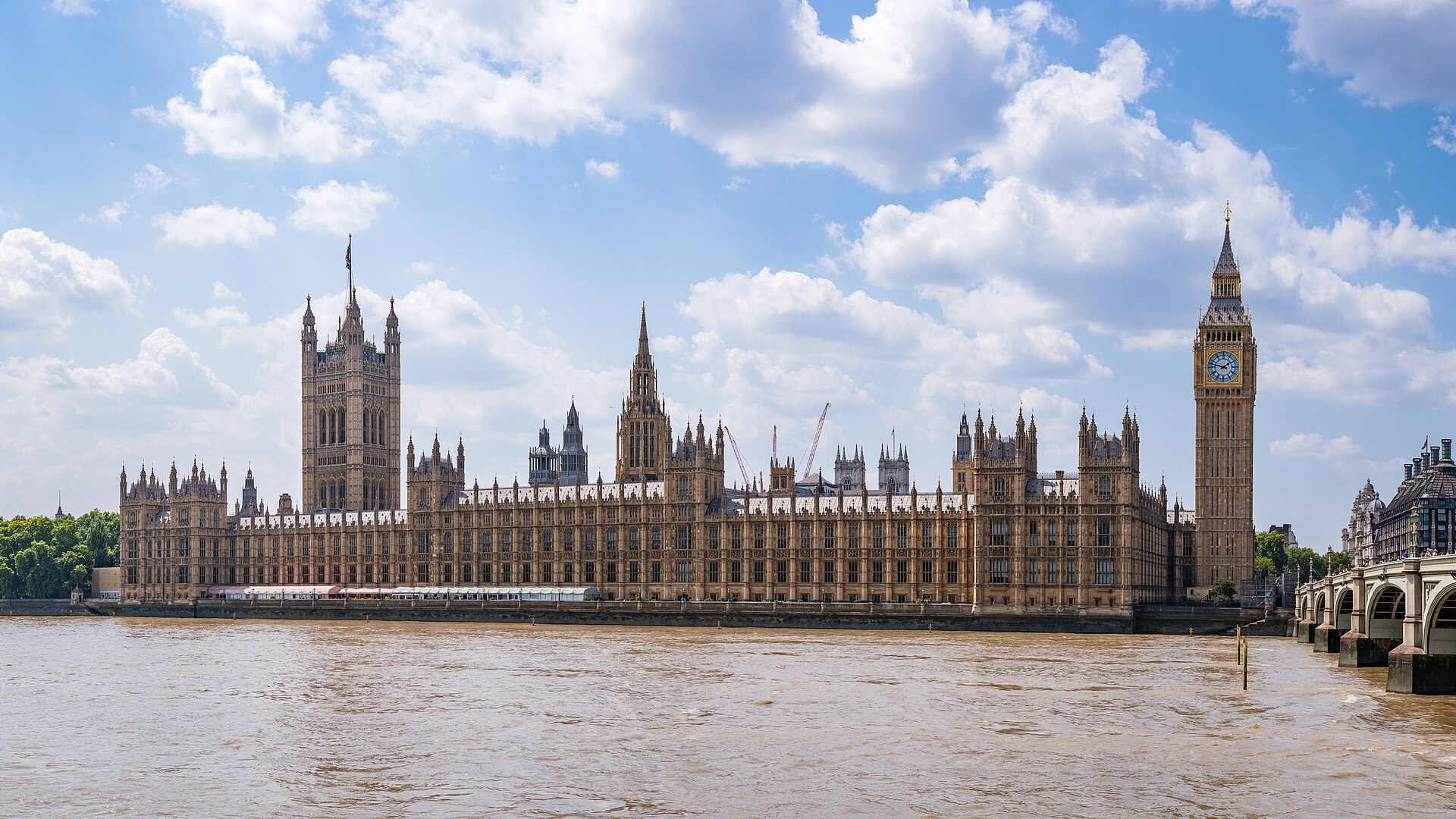 Projects The Palace of Westminster seen from the north bank of the River Thames
